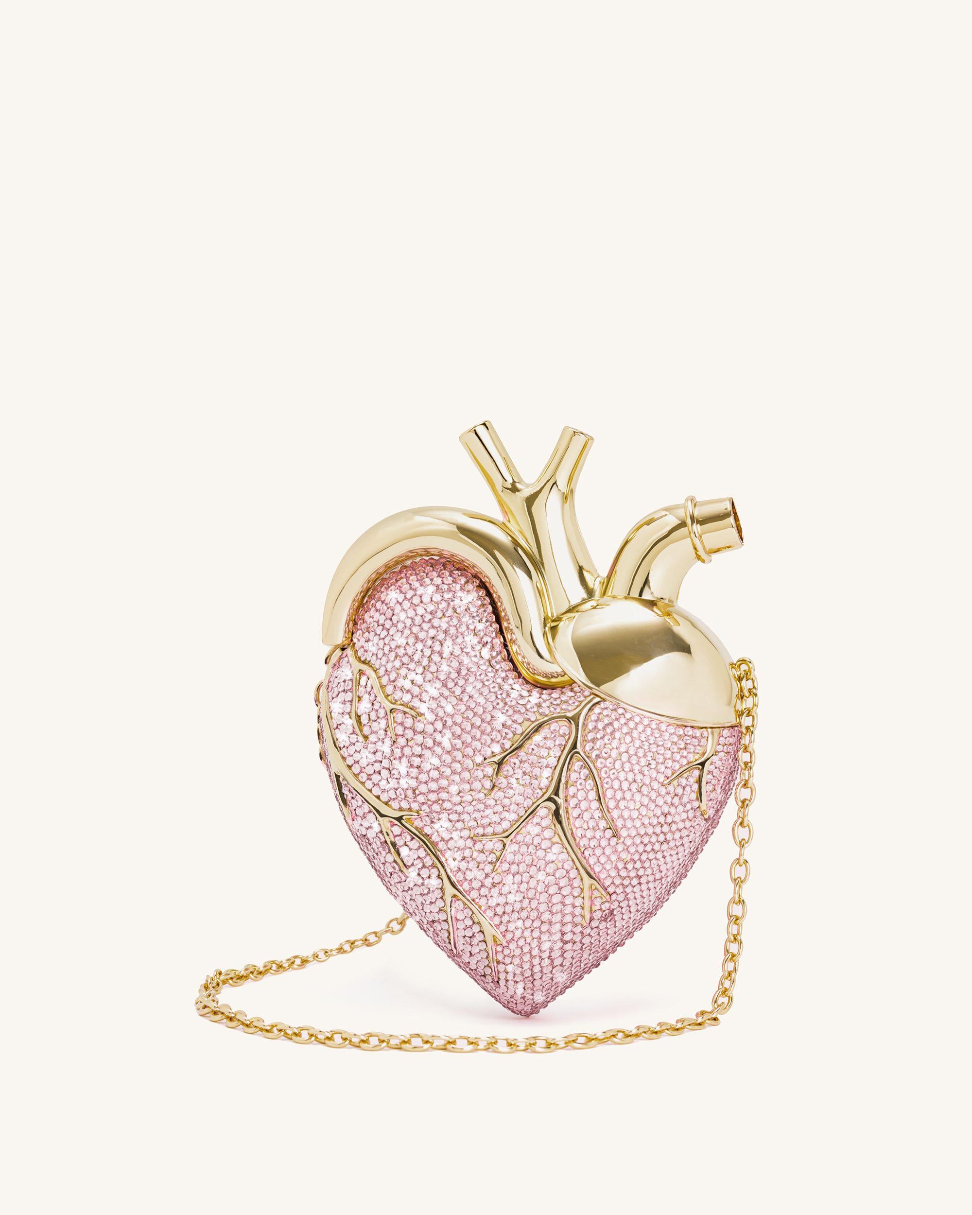 Maren Artificial Crystal Heart Shaped Bag - Pink - JW PEI