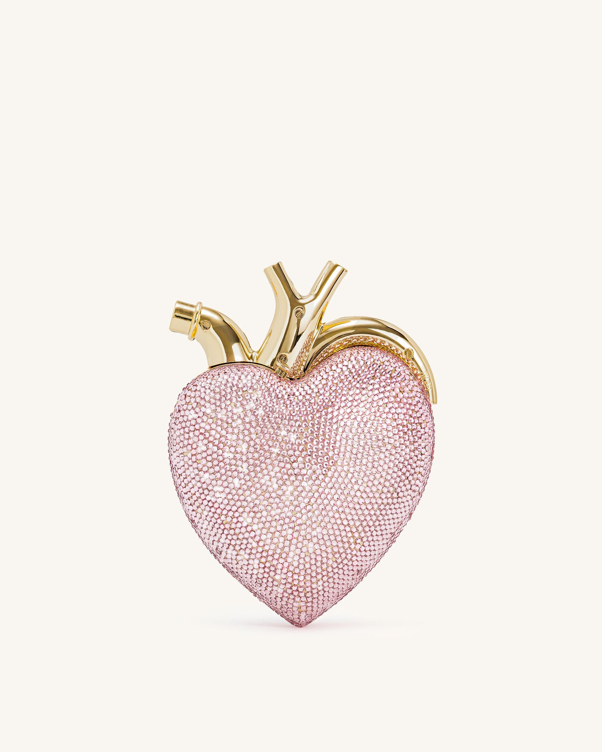 Maren Artificial Crystal Heart Shaped Bag - Pink - JW PEI