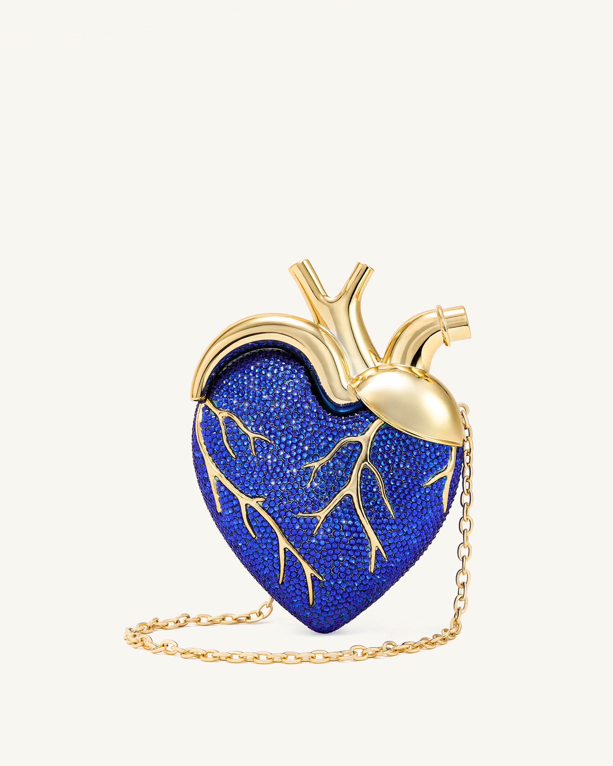 Maren Artificial Crystal Heart Shaped Bag - Cobalt Blue | JW PEI