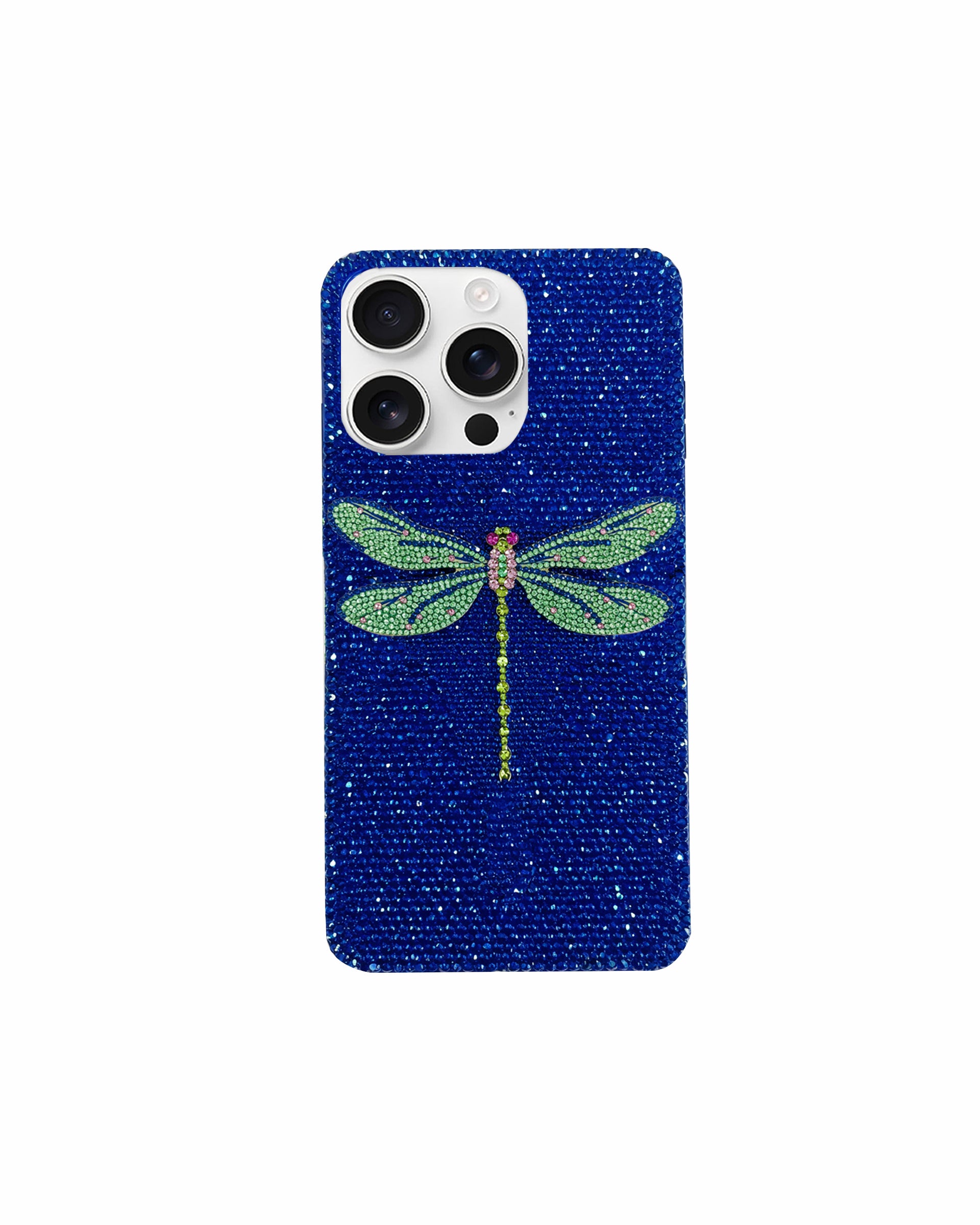 Dragonfly Artificial Crystal Phone Case – Blue