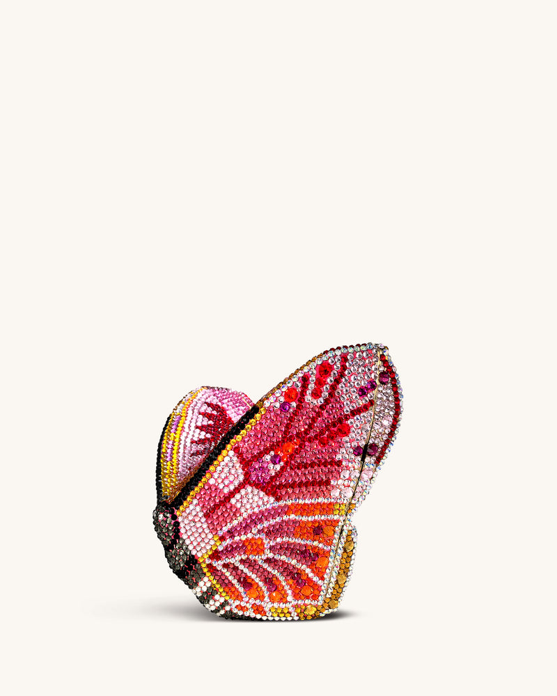 Paisley Crystal Butterfly Clutch - Multicolor