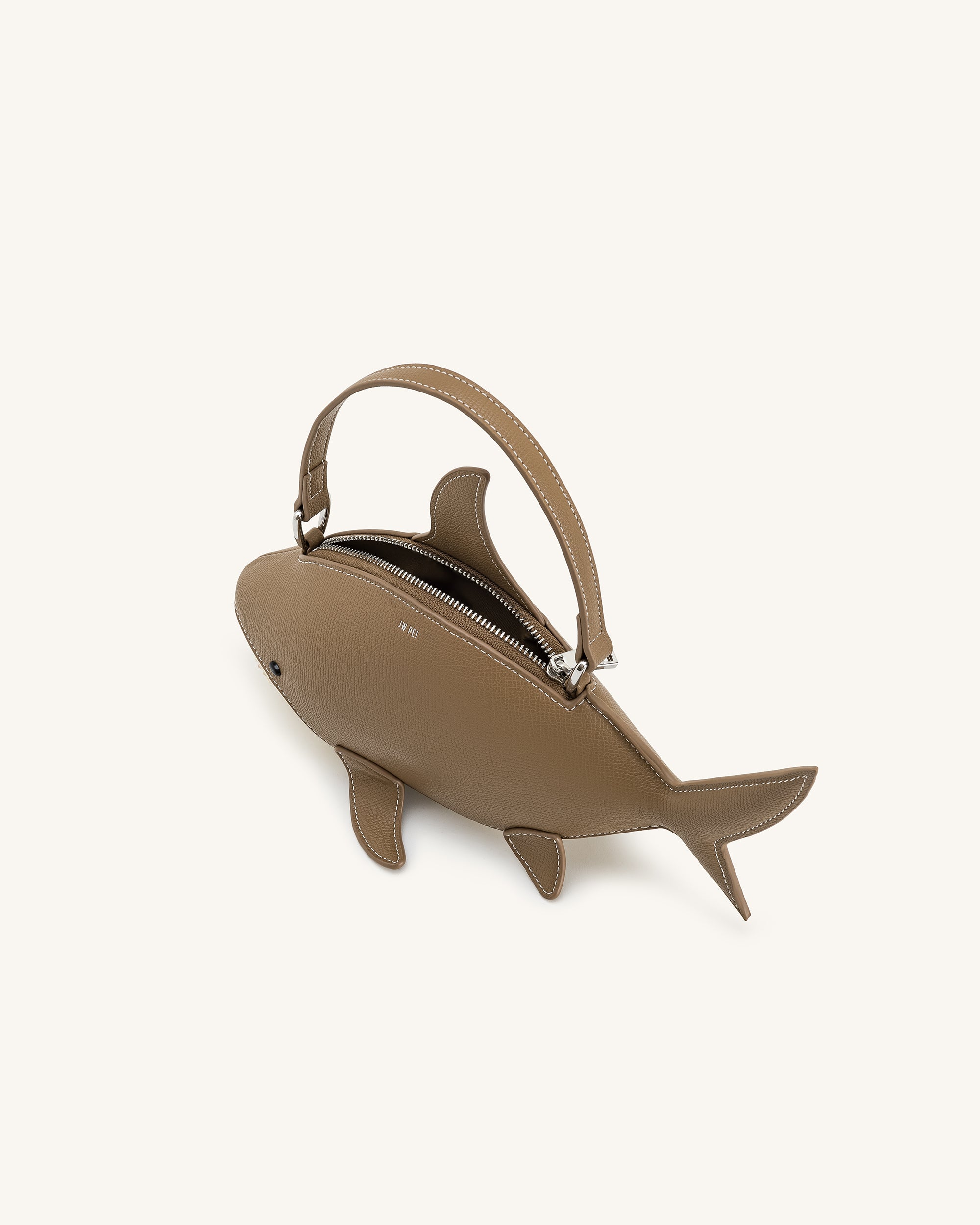 Nerys Shark Look Top Handle Bag - Light Brown | JW PEI