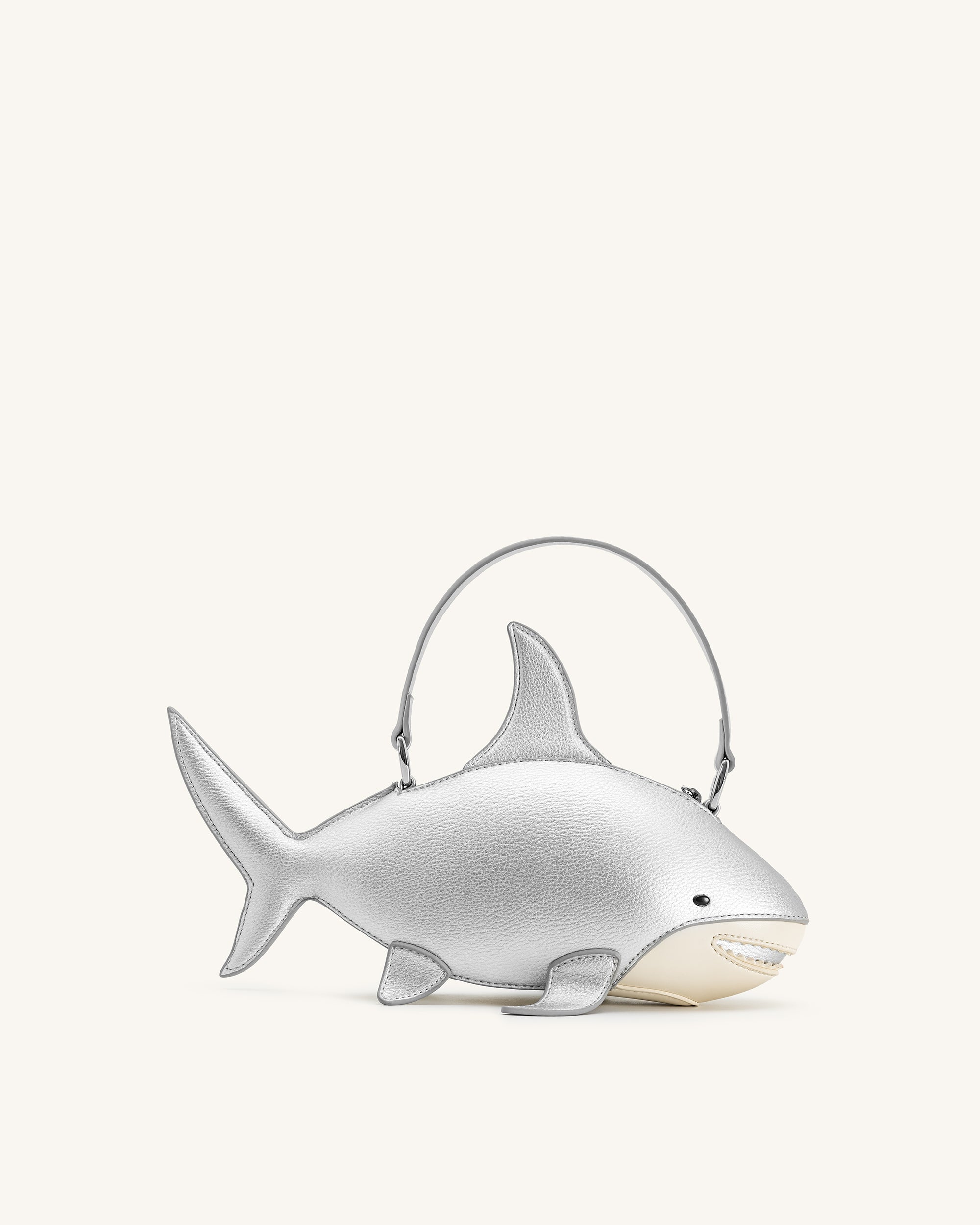 Nerys Shark Look Top Handle Bag - Silver | JW PEI