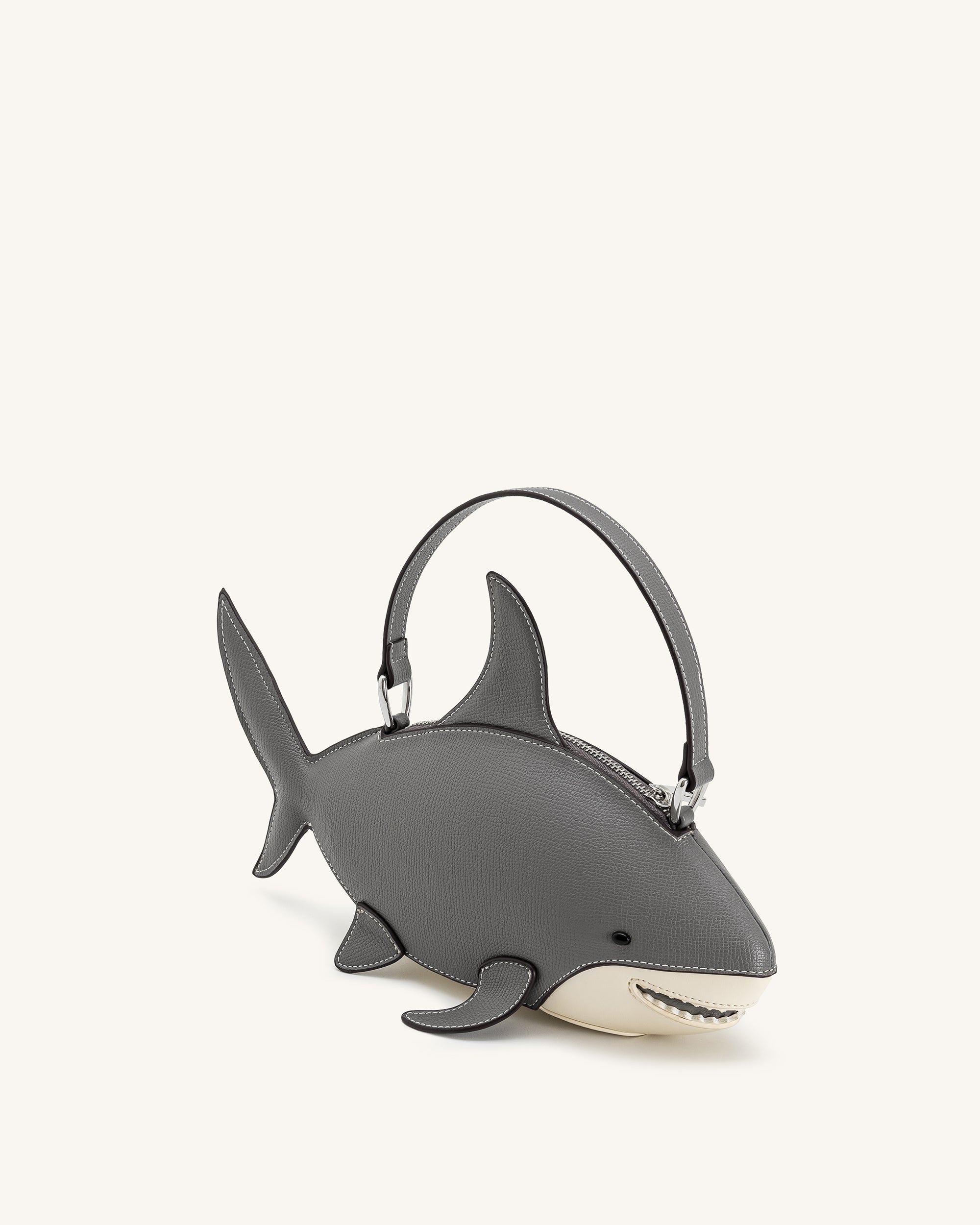 Nerys Shark Look Top Handle Bag - Grey | JW PEI