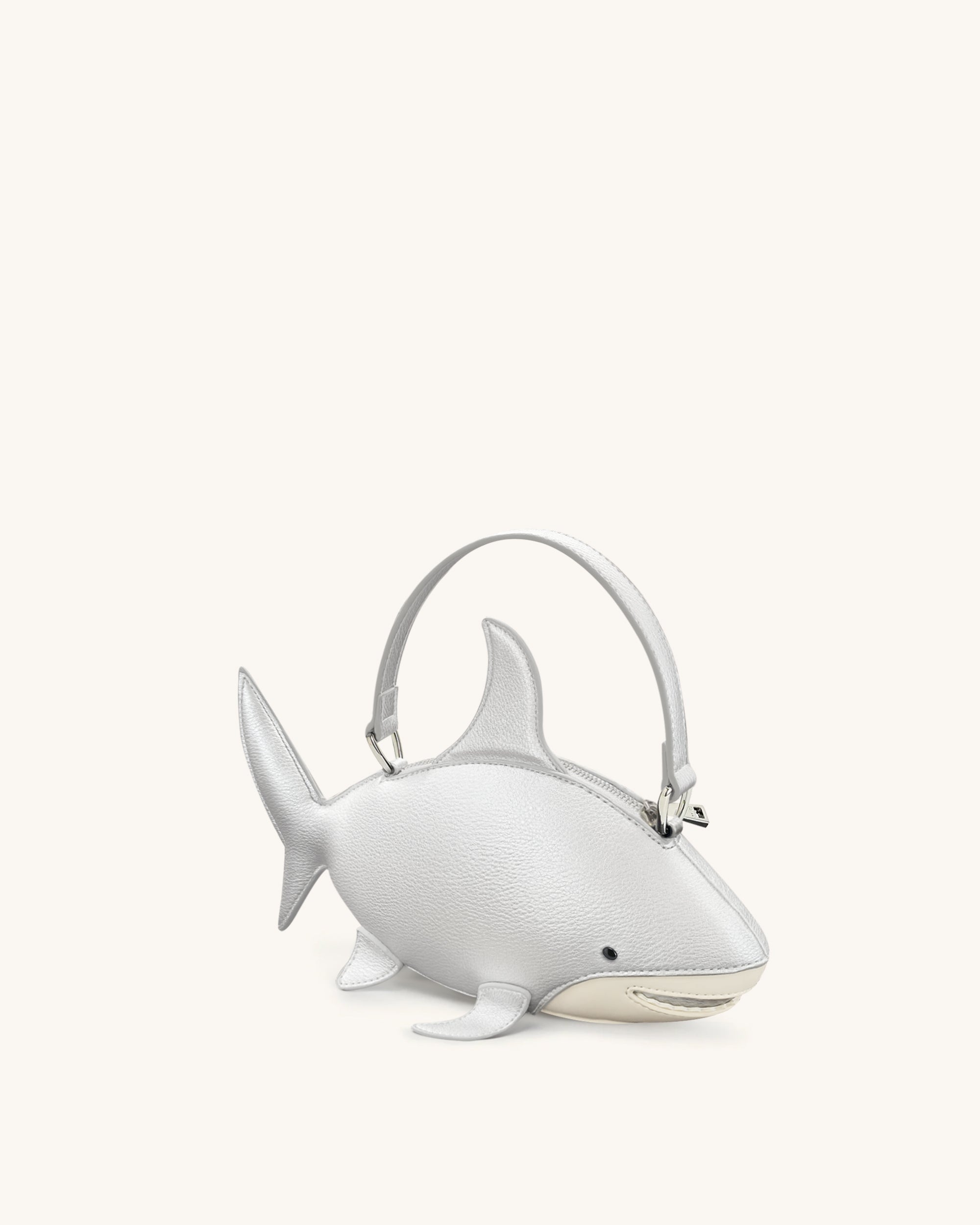 Nerys Shark Look Top Handle Bag - Silver | JW PEI