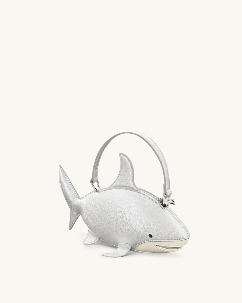 Nerys Shark Look Top Handle Bag - Silver