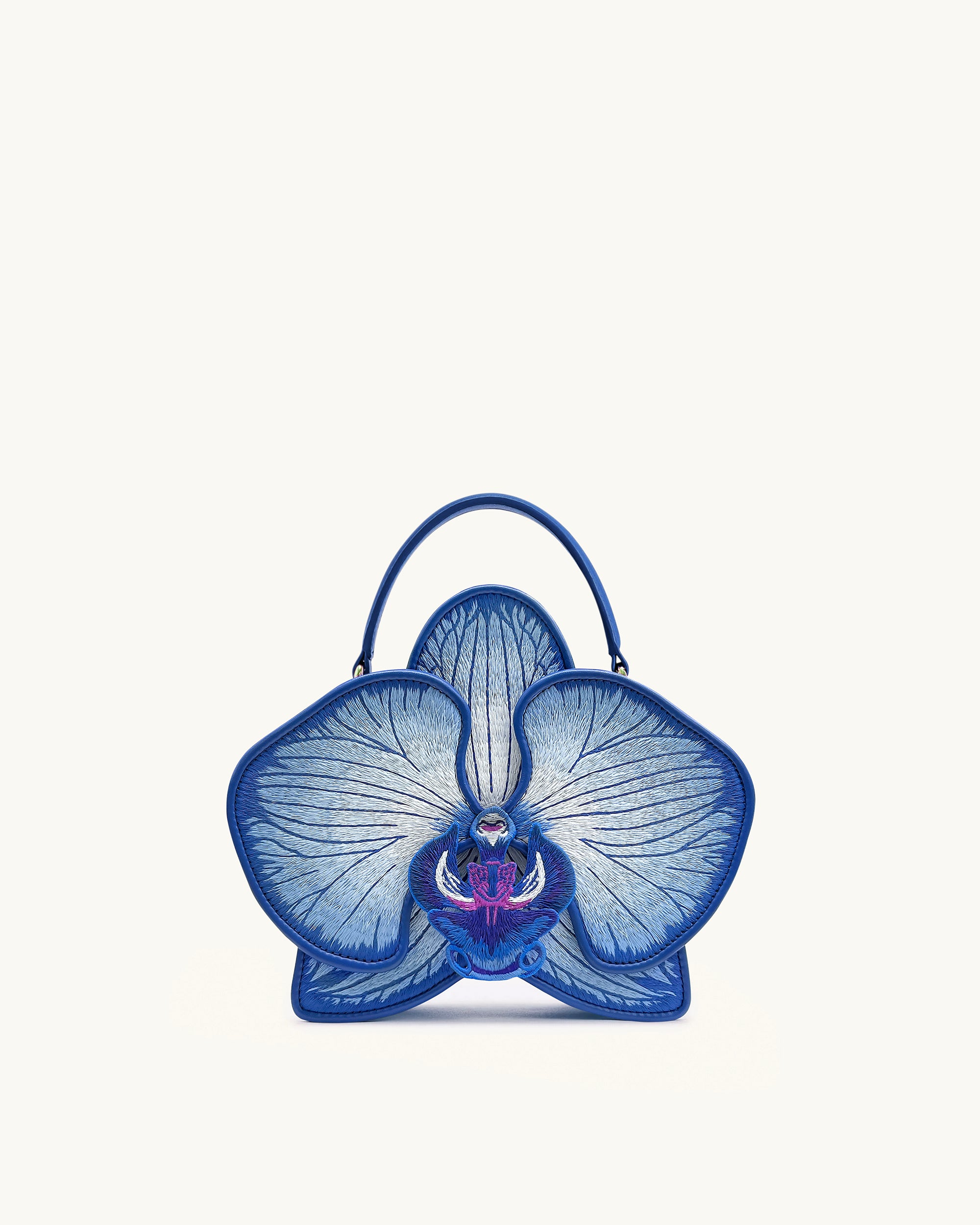 Flora Orchid Shaped Top Hand Bag - Blue