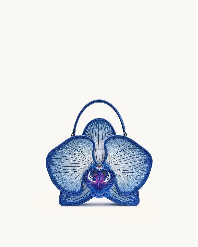 Flora Orchid Shaped Top Hand Bag - Blue