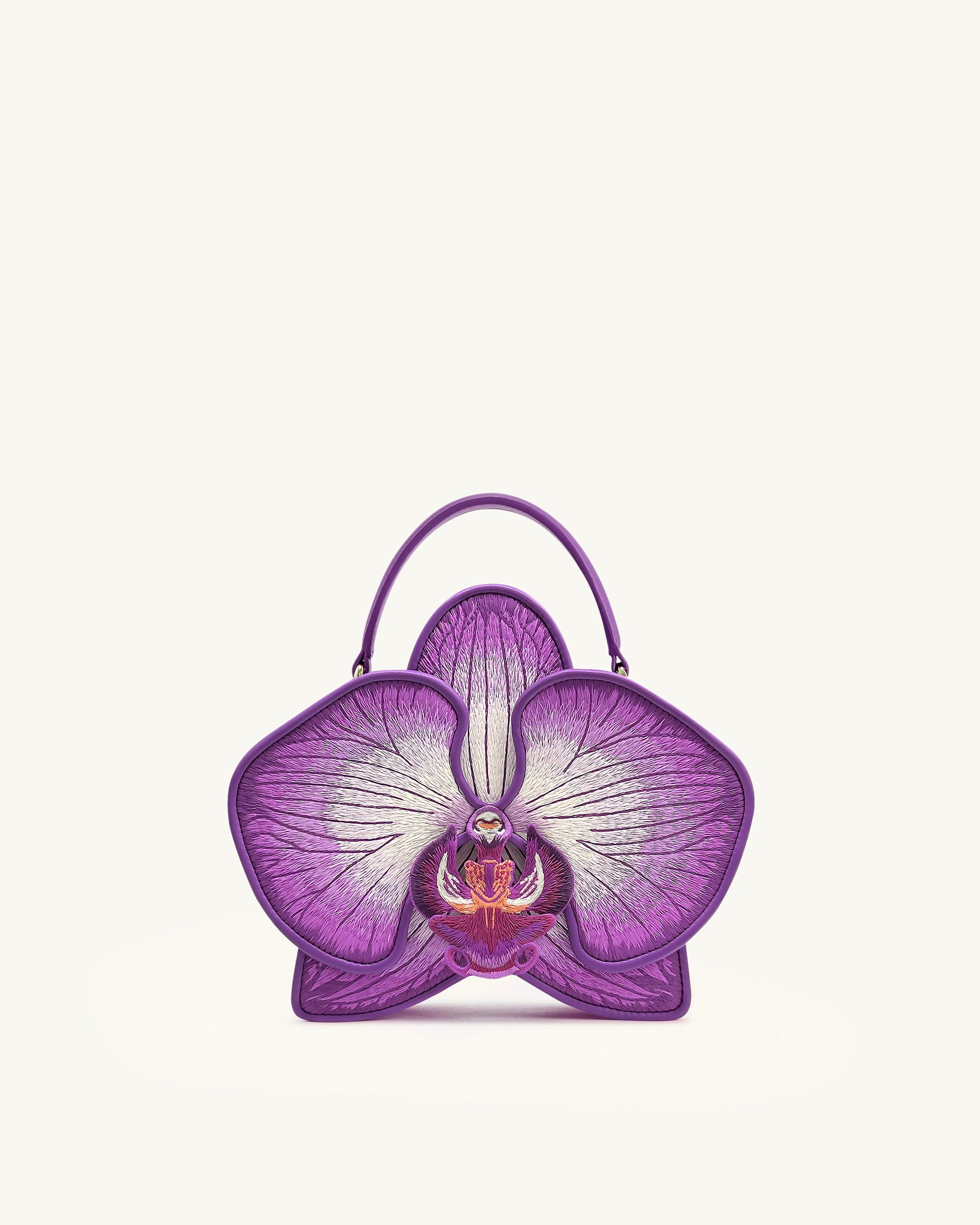 Flora Orchid Shaped Top Hand Bag - Purple