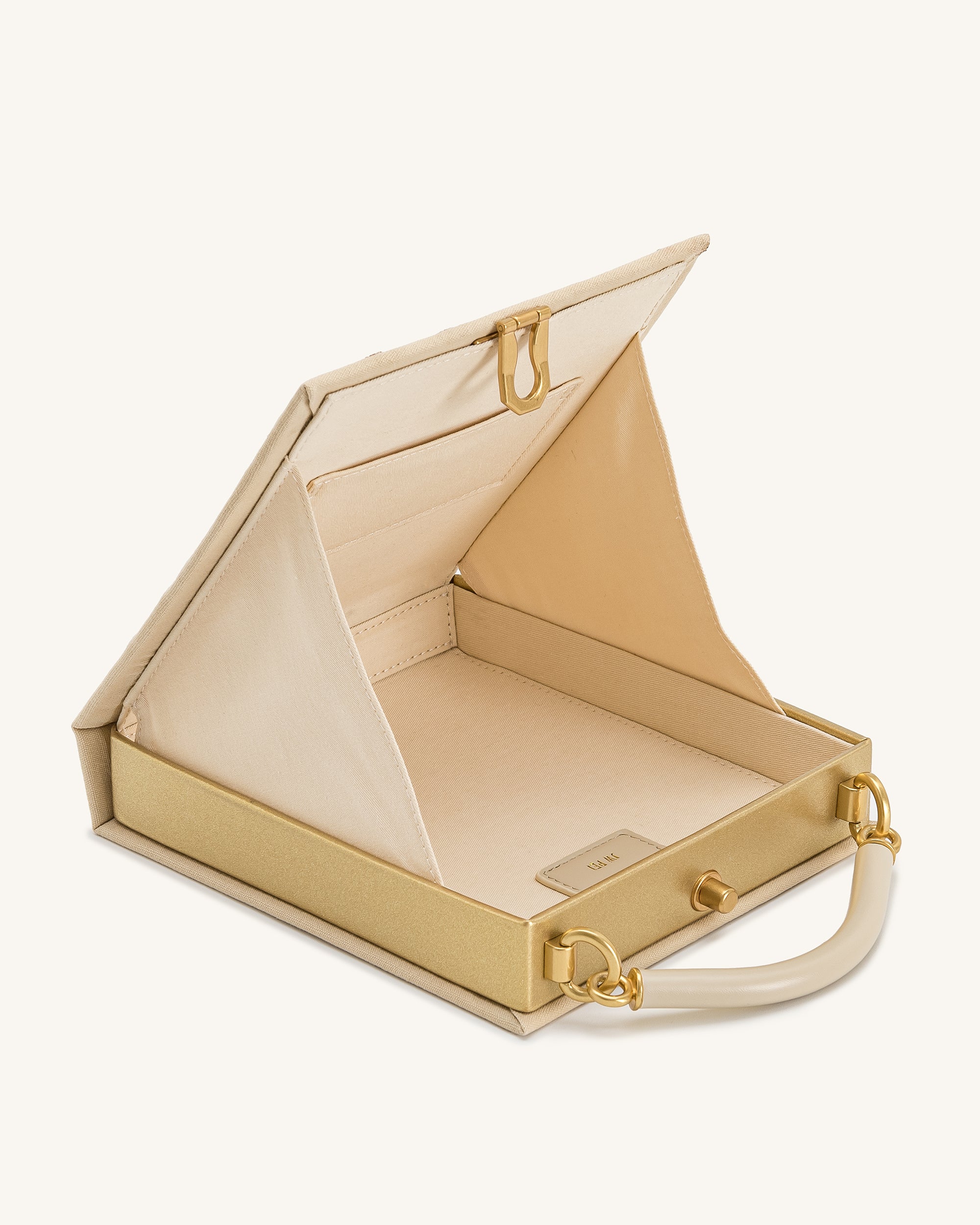 Elle Picnic Pattern Book Top Handle Bag - Khaki | JW PEI