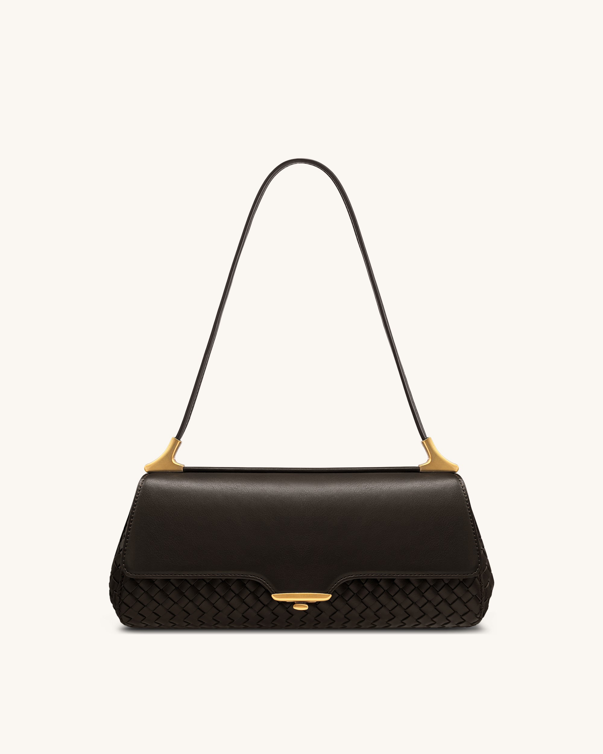 Eloise Woven Shoulder Bag - Dark Brown