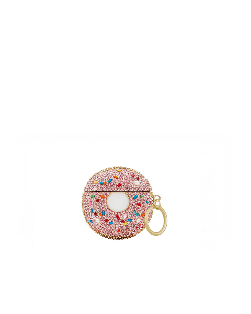 Rhinestone Donut AirPods Case - Multicolor Pink