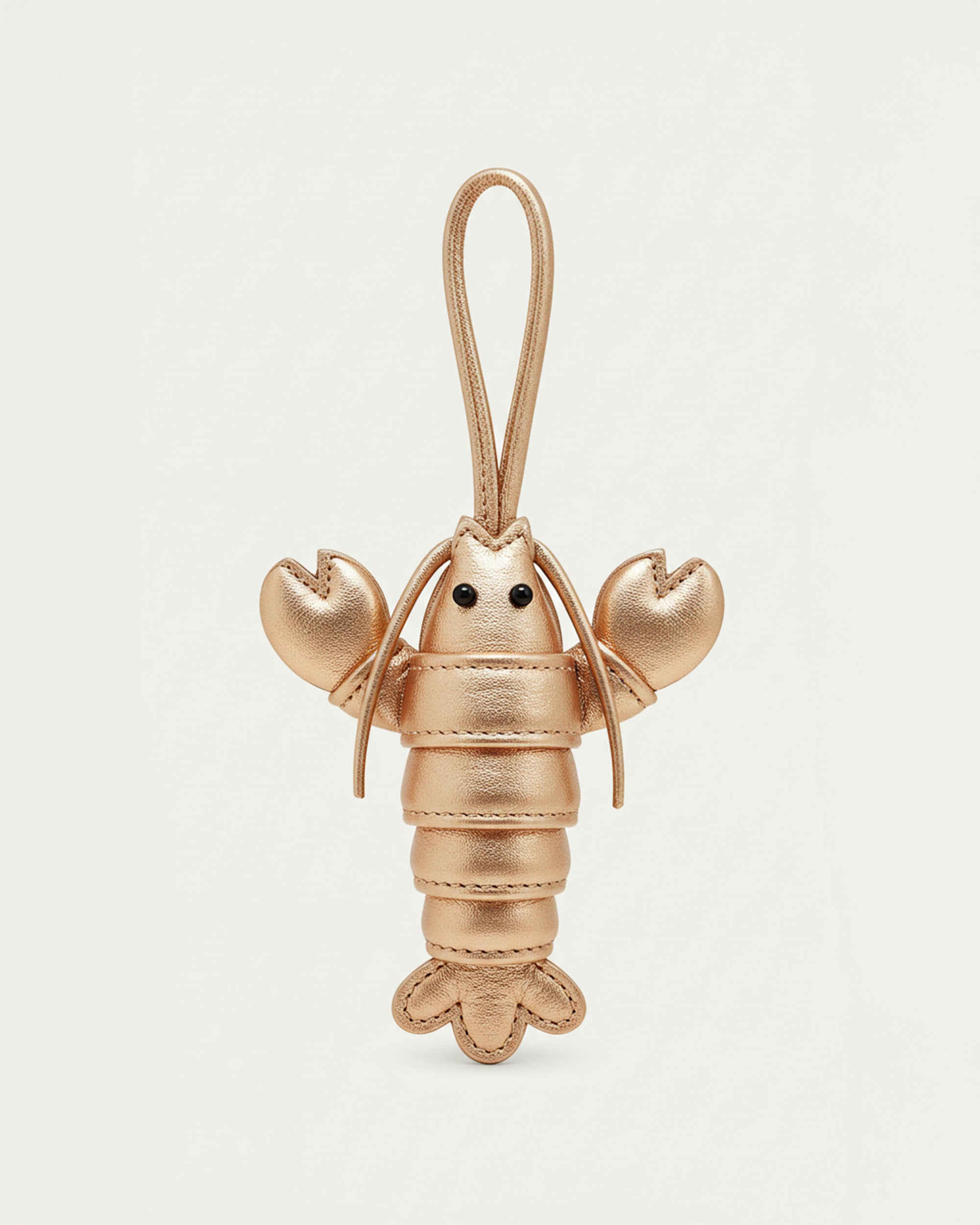 Metallic Lobster Bag Charms Keychain - Gold