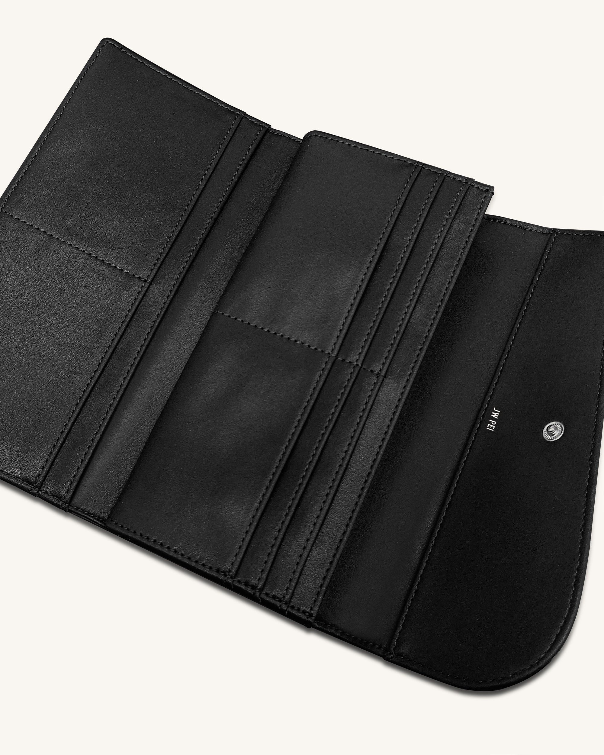 Seren Flap Long Wallet - Black