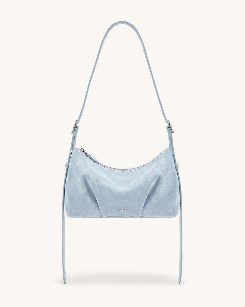 Loriette Faux Suede Crossbody Bag - Light Blue