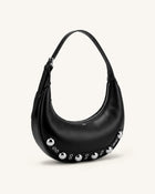 Althea Studded Hobo Bag - Black