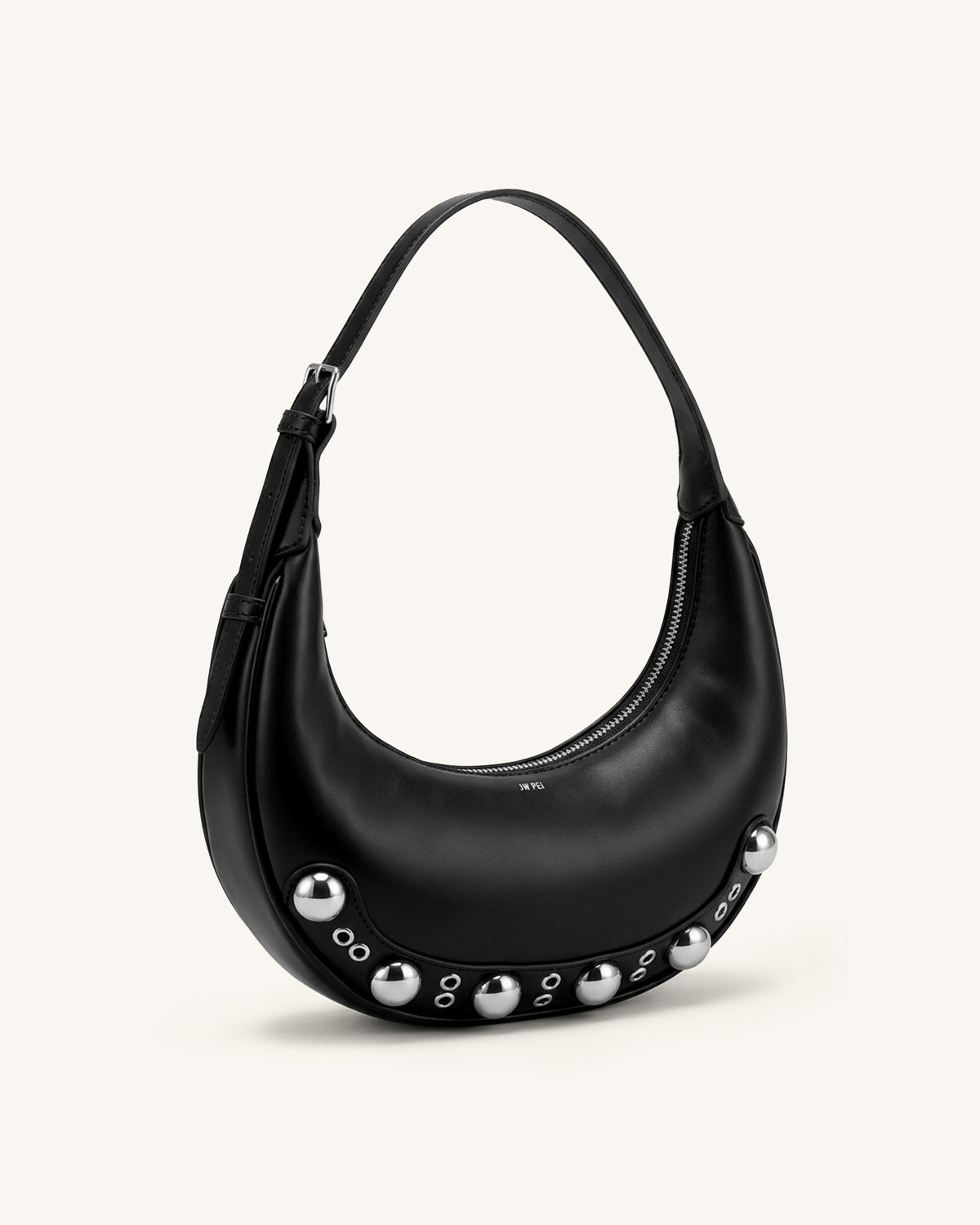 Althea Studded Hobo Bag - Black