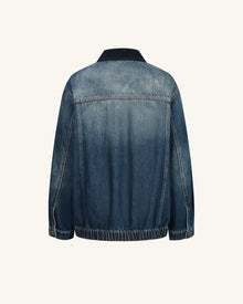 The Rebel Black Floral Studded Denim Jacket - Retro Denim