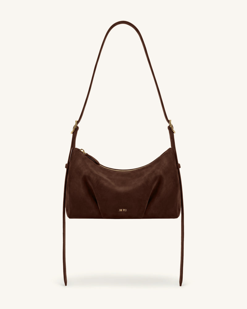 Loriette Faux Suede Crossbody Bag - Mocha Brown