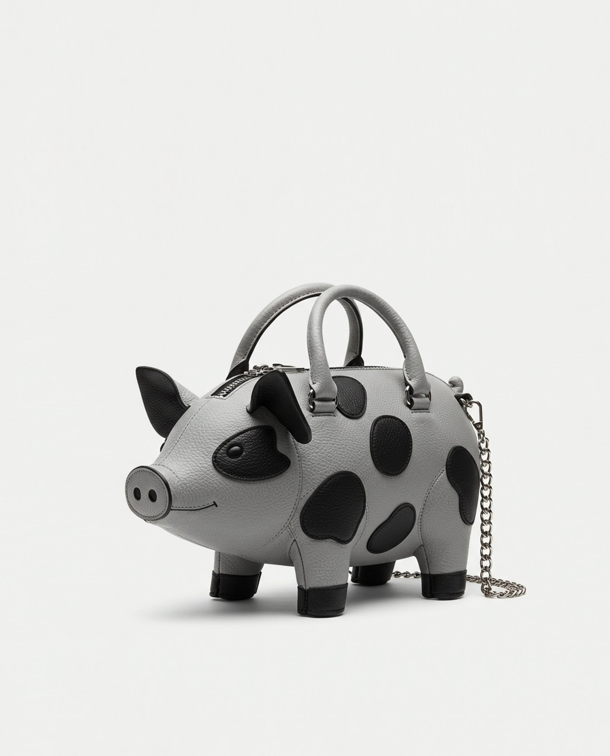 Penny Pig Shaped Bag - Grey
