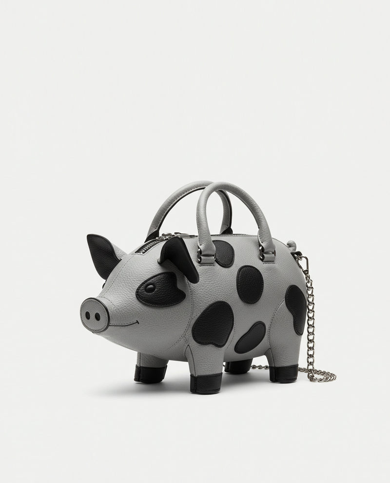Penny Pig Shaped Bag - Grey