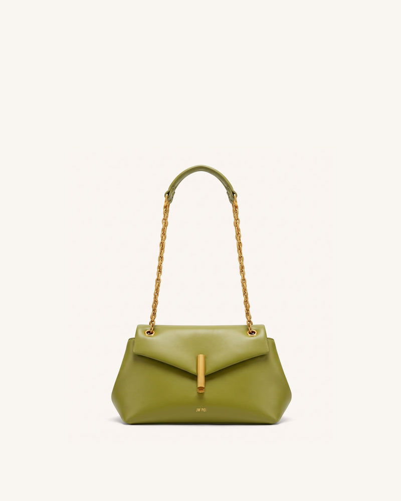 Valerie Chain Flap Shoulder Bag - Olive Green