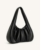 Ashley Ruched Shoulder Bag - Black