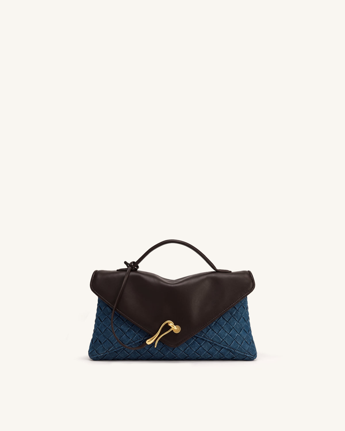 Celeste Woven Envelope Bag - Dark Blue Denim