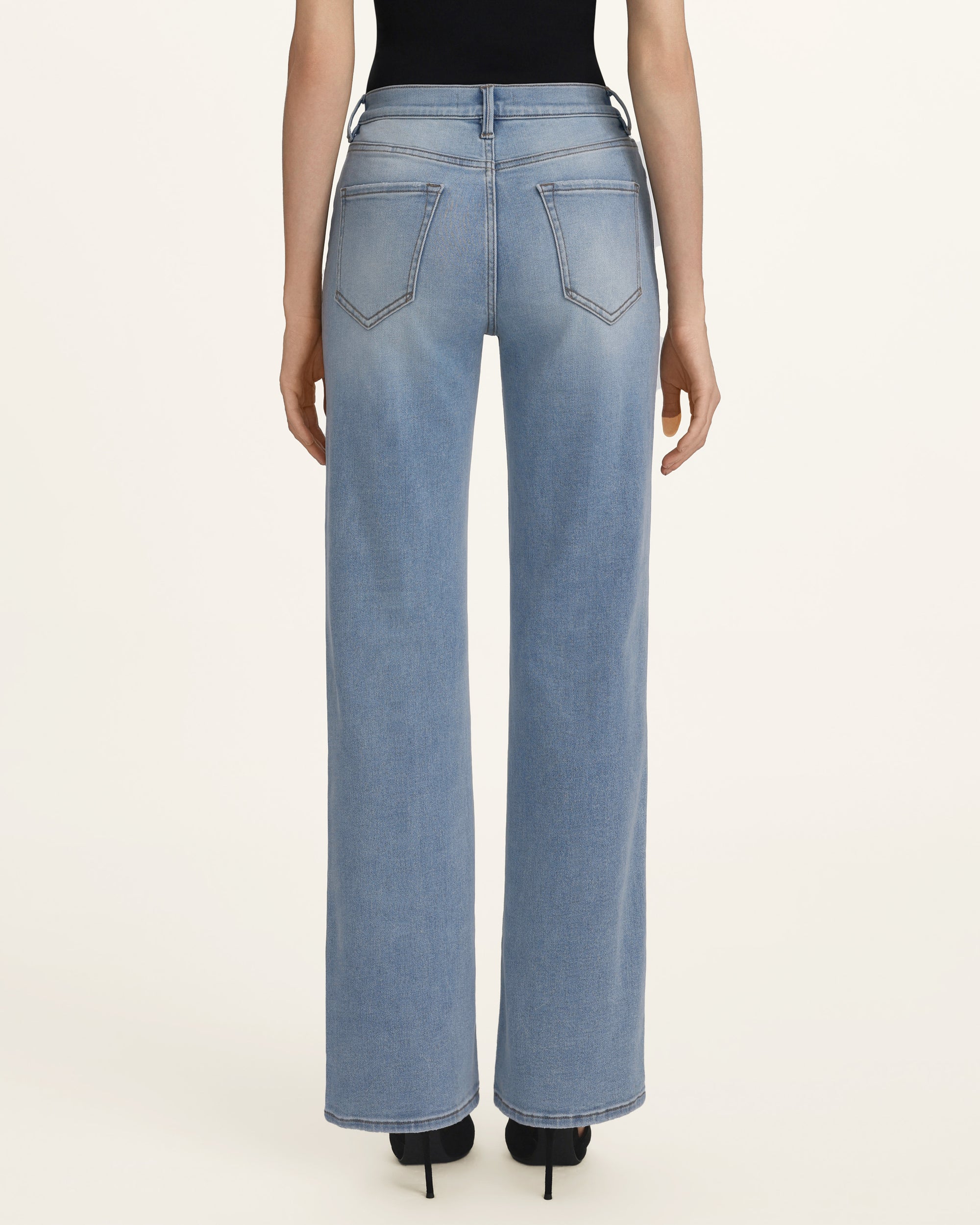 The Celestial Pearl Petal Straight Jeans - Pale Blue Eyes