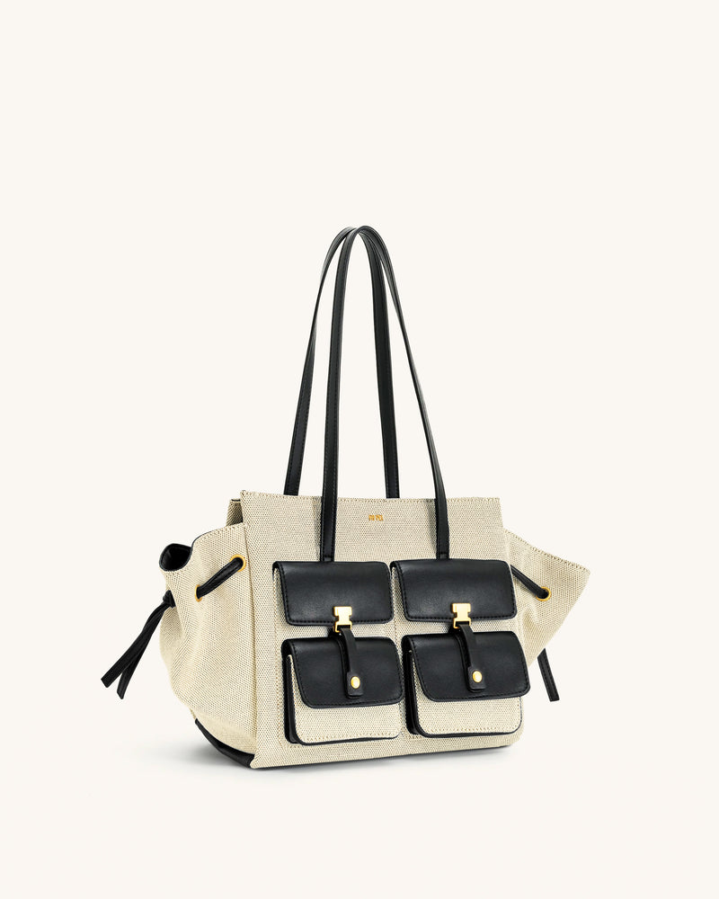 Linda Tote Bag - Black Canvas