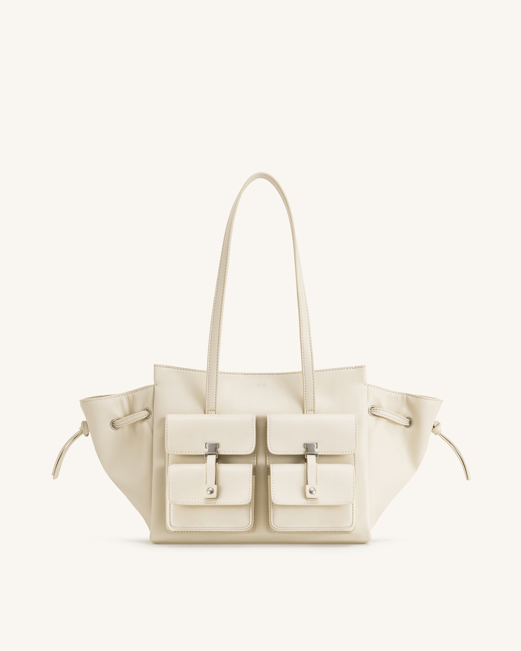 トートバッグ White Leather Tote Bag Amalfi Large Leather Tote Bag - Cream — ALEXANDRA DE CURTIS
