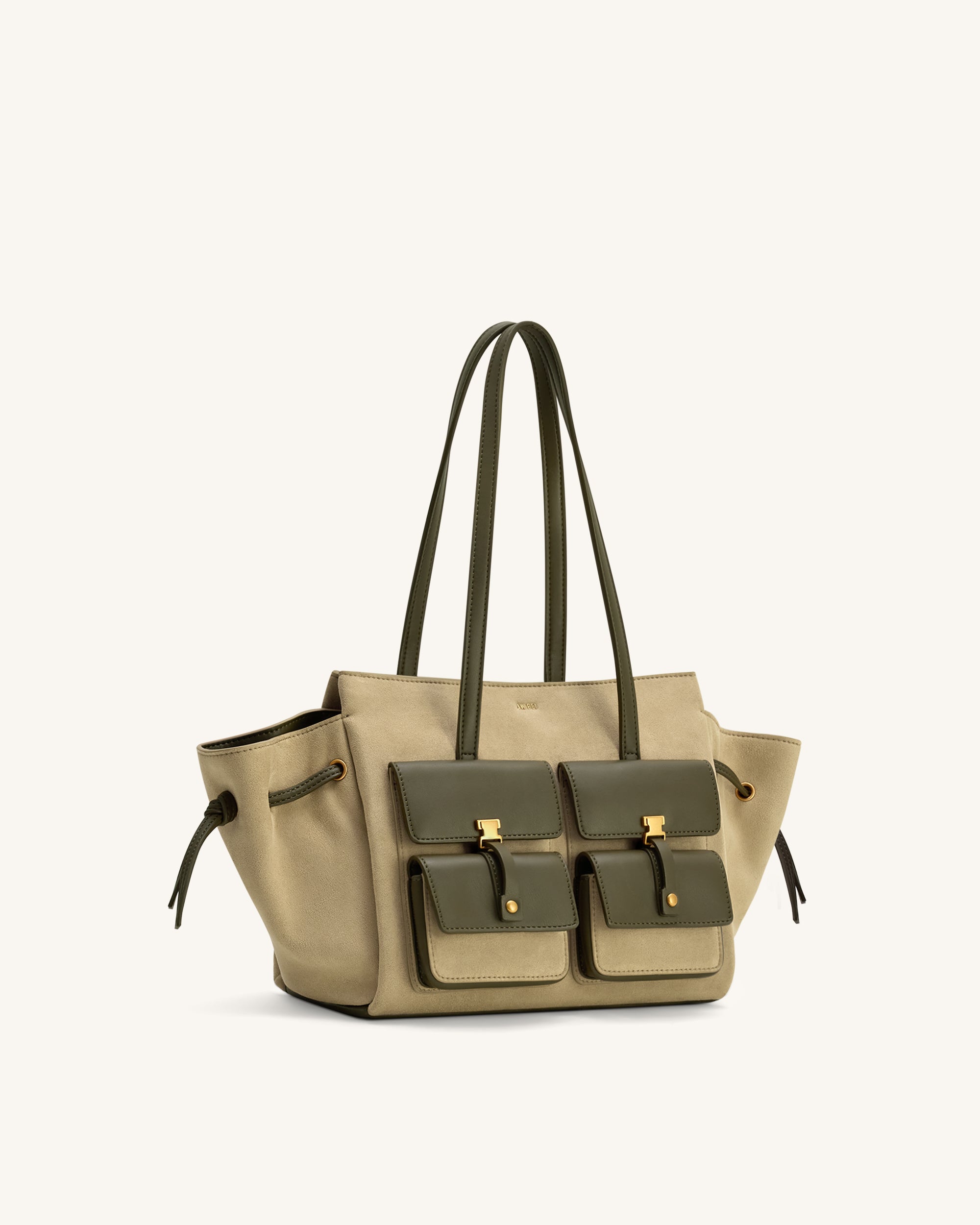 Linda Faux Suede Tote Bag - Green | JW PEI