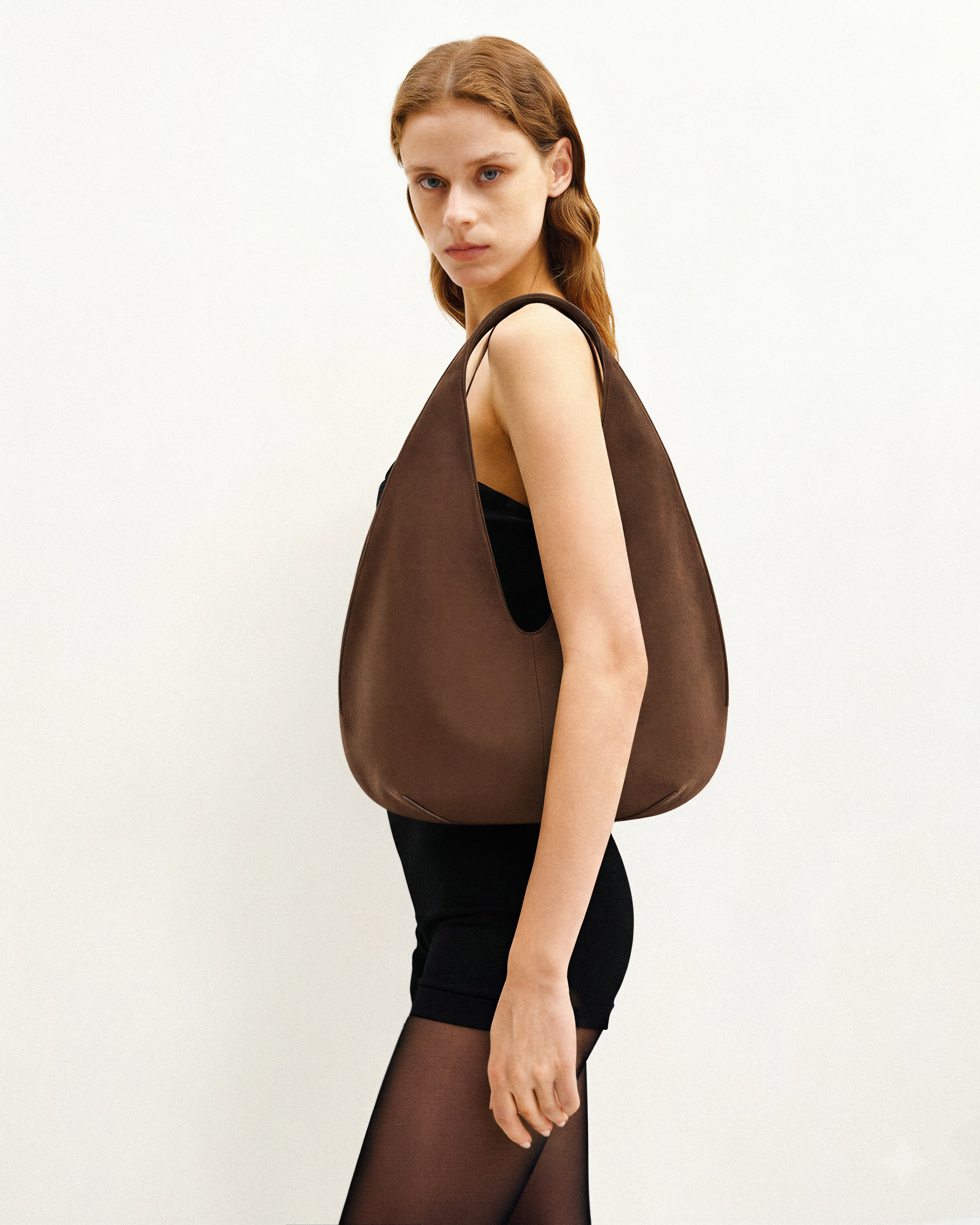 Dara Faux Suede Hobo Bag - Mocha Brown | JW PEI