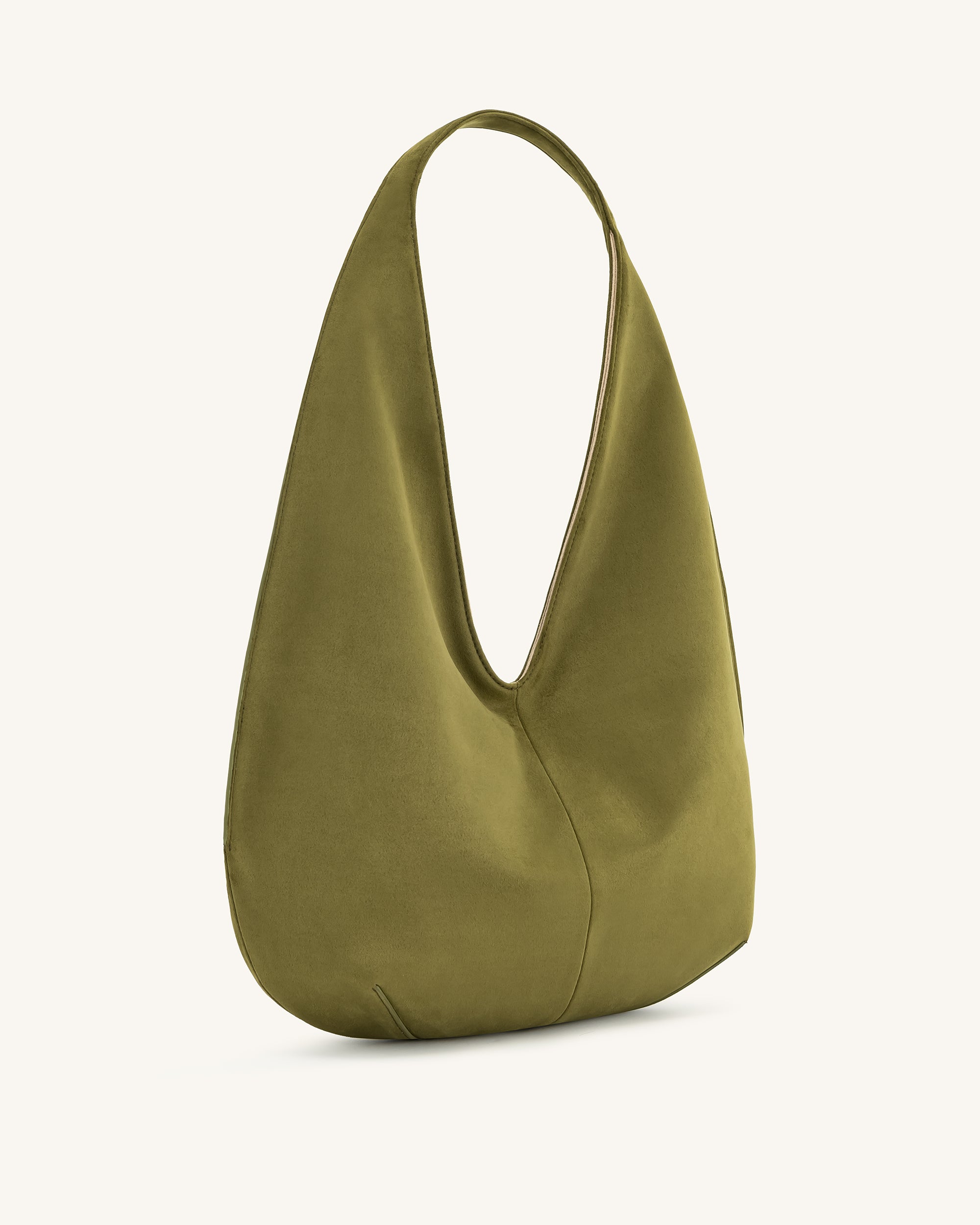 Dara Faux Suede Hobo Bag - Dark Olive | JW PEI