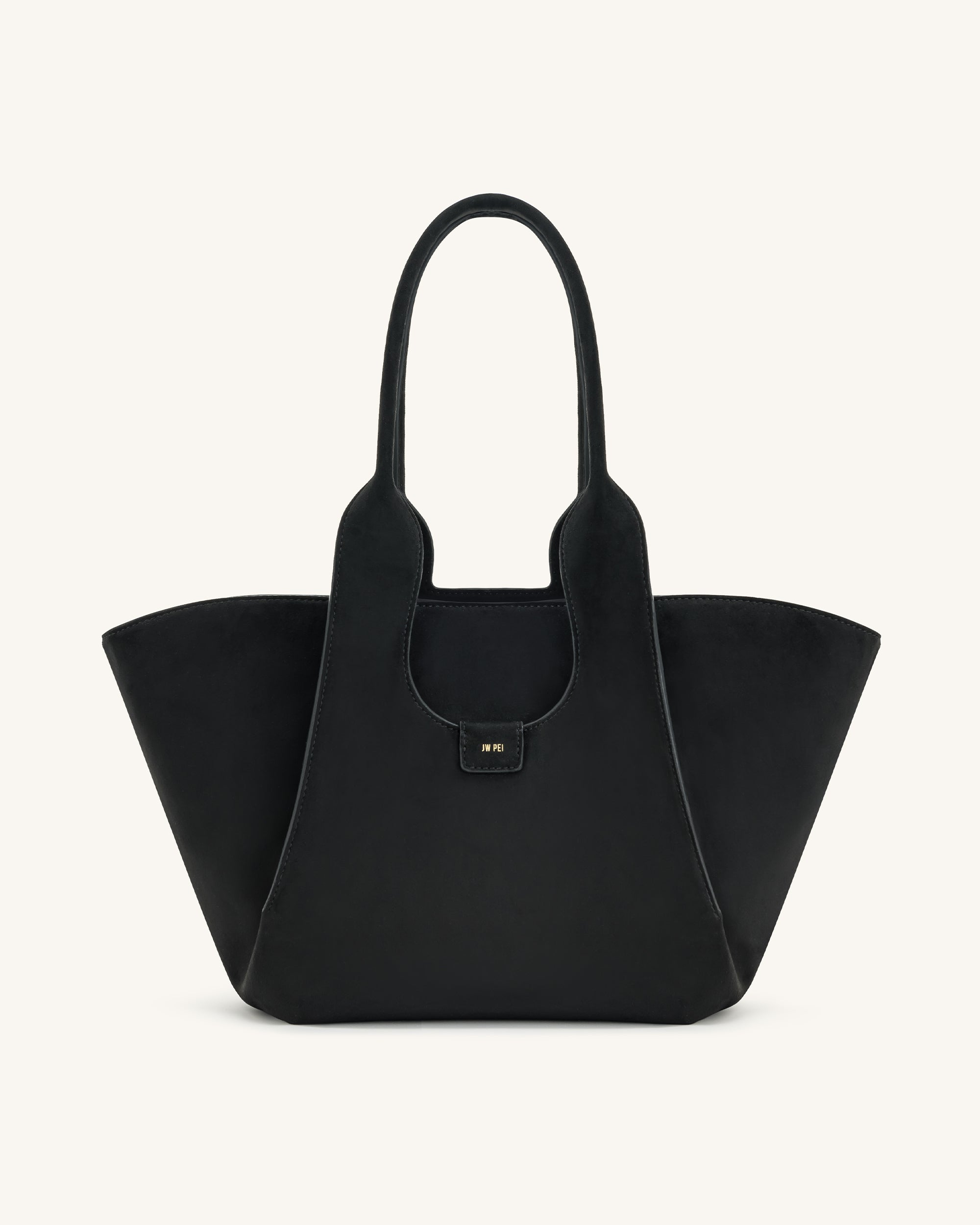 Cara Faux Suede Tote Bag - Black | JW PEI