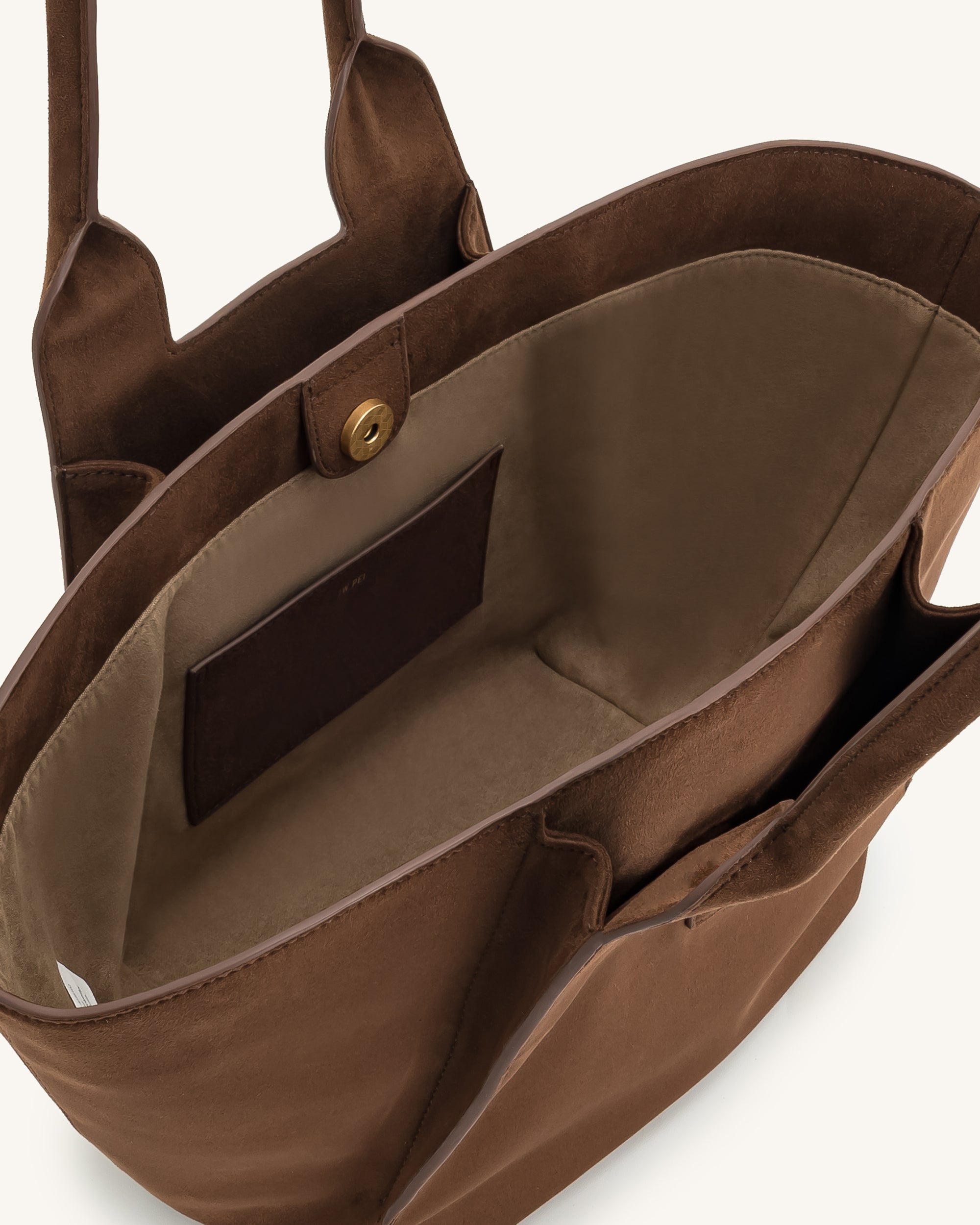 Cara Faux Suede Tote Bag - Mocha Brown | JW PEI