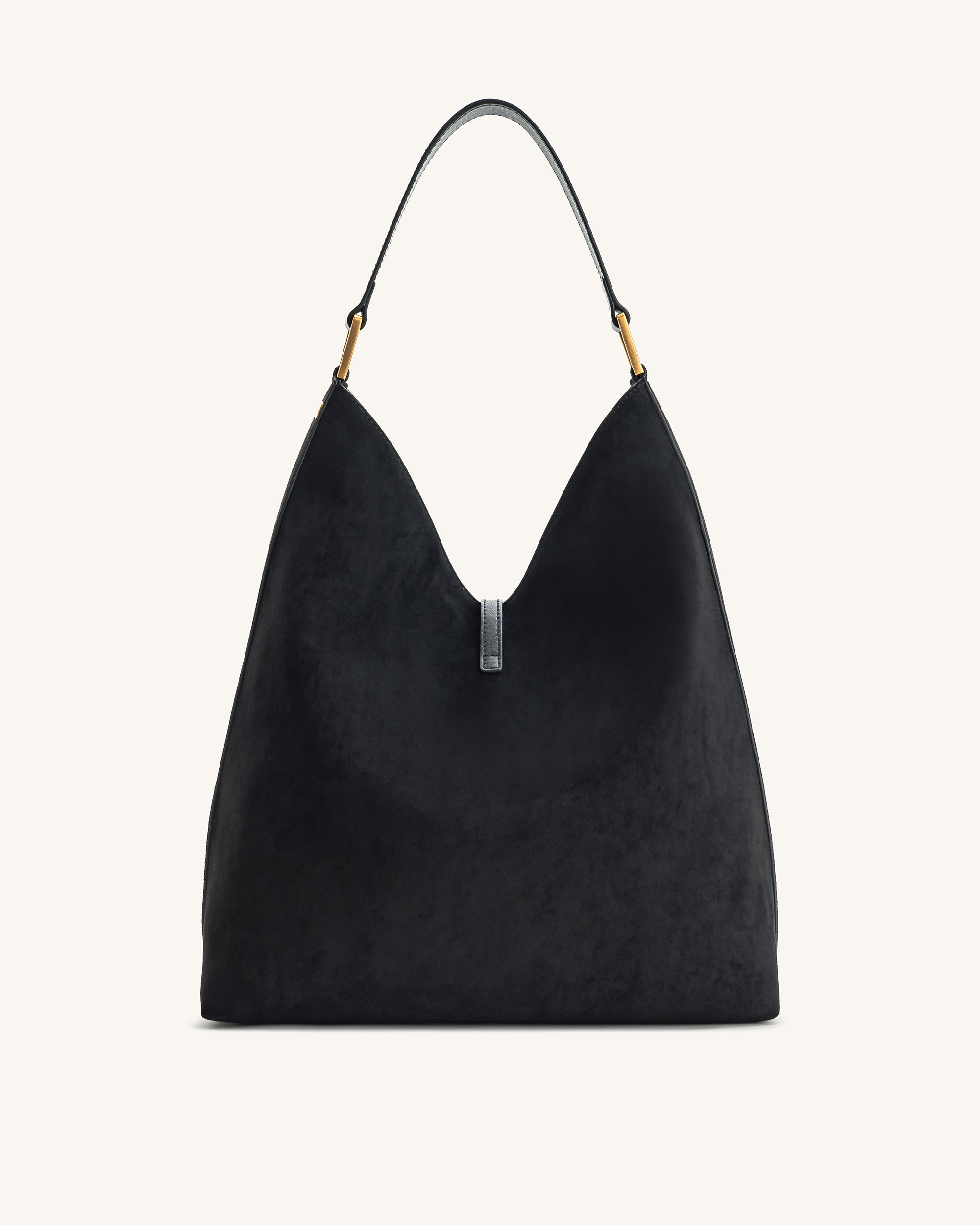 Aria Faux Suede Shoulder Bag - Black | JW PEI