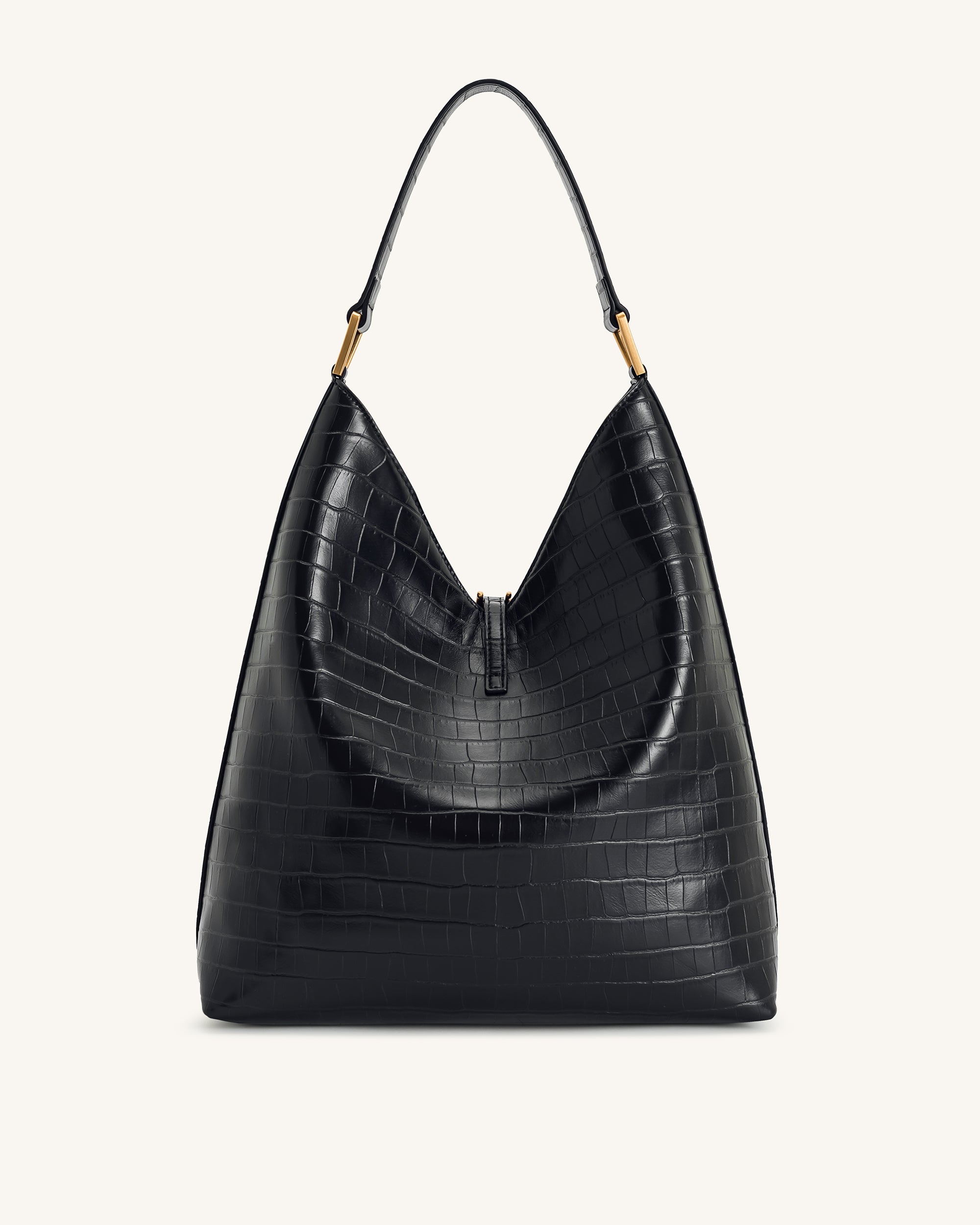 Aria Shoulder Bag - Black Croc | JW PEI