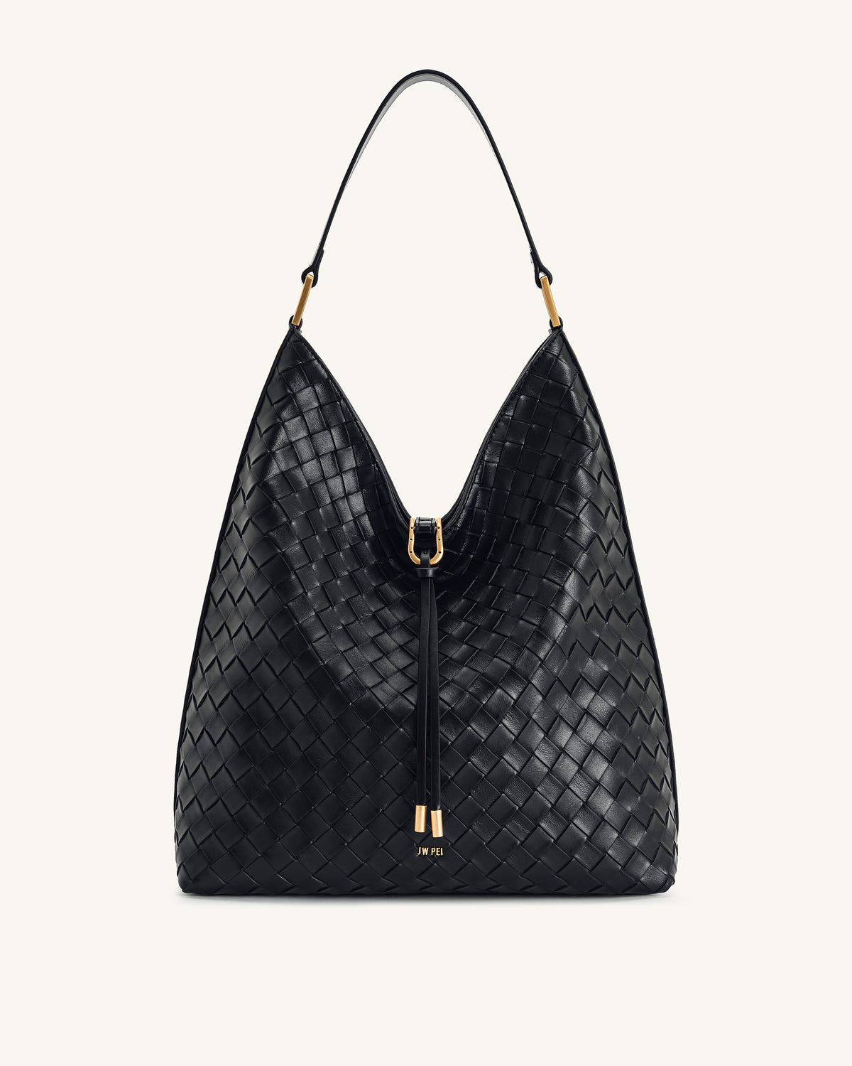 JW PEI Aria Woven Texture Shoulder Bag - Black