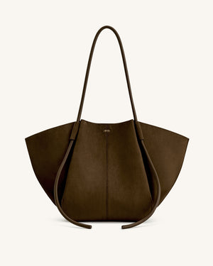 Kiana Large Capacity Tote Bag - Dark Brown