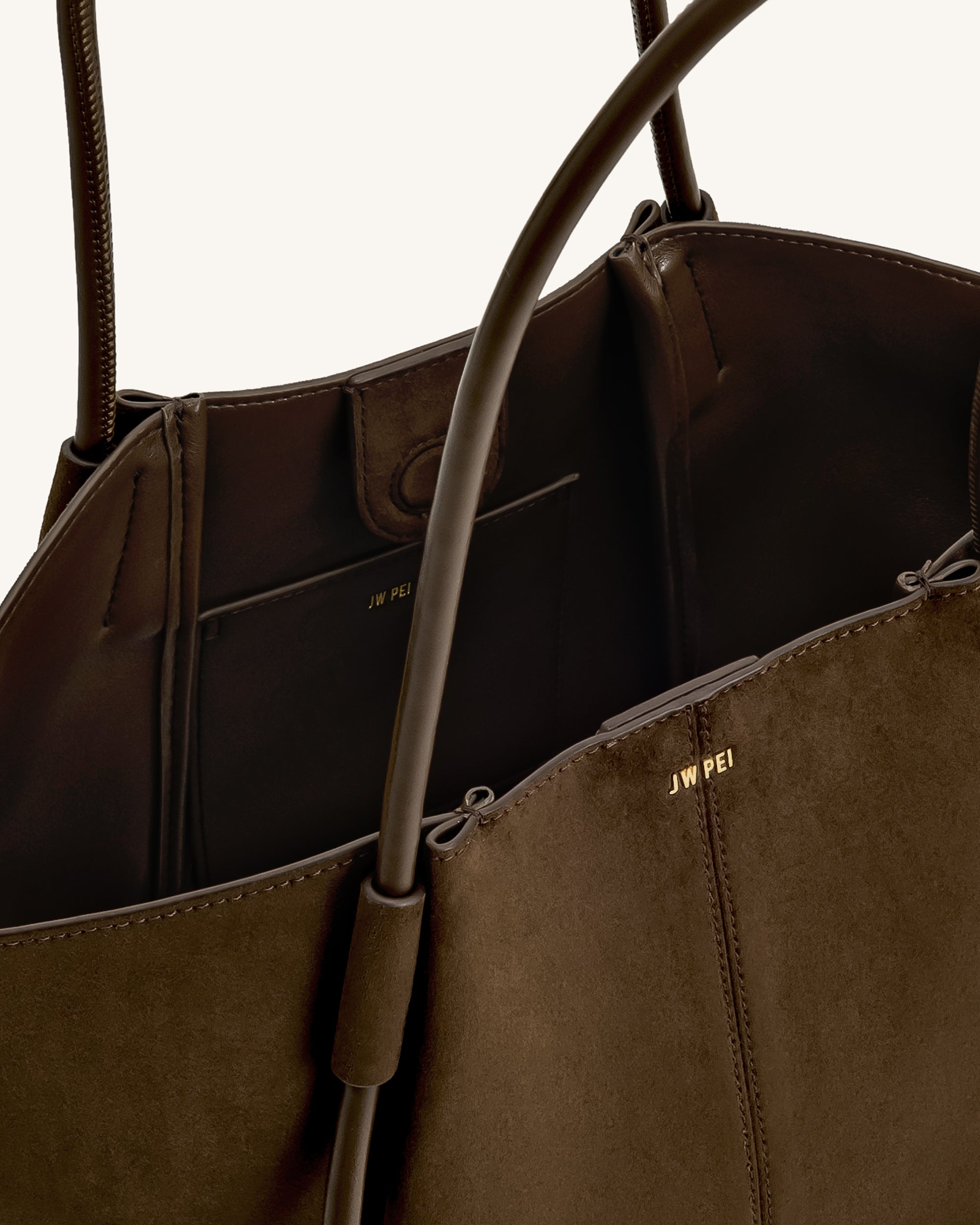 Nala Wide Tote Bag - Mocha Brown | JW PEI