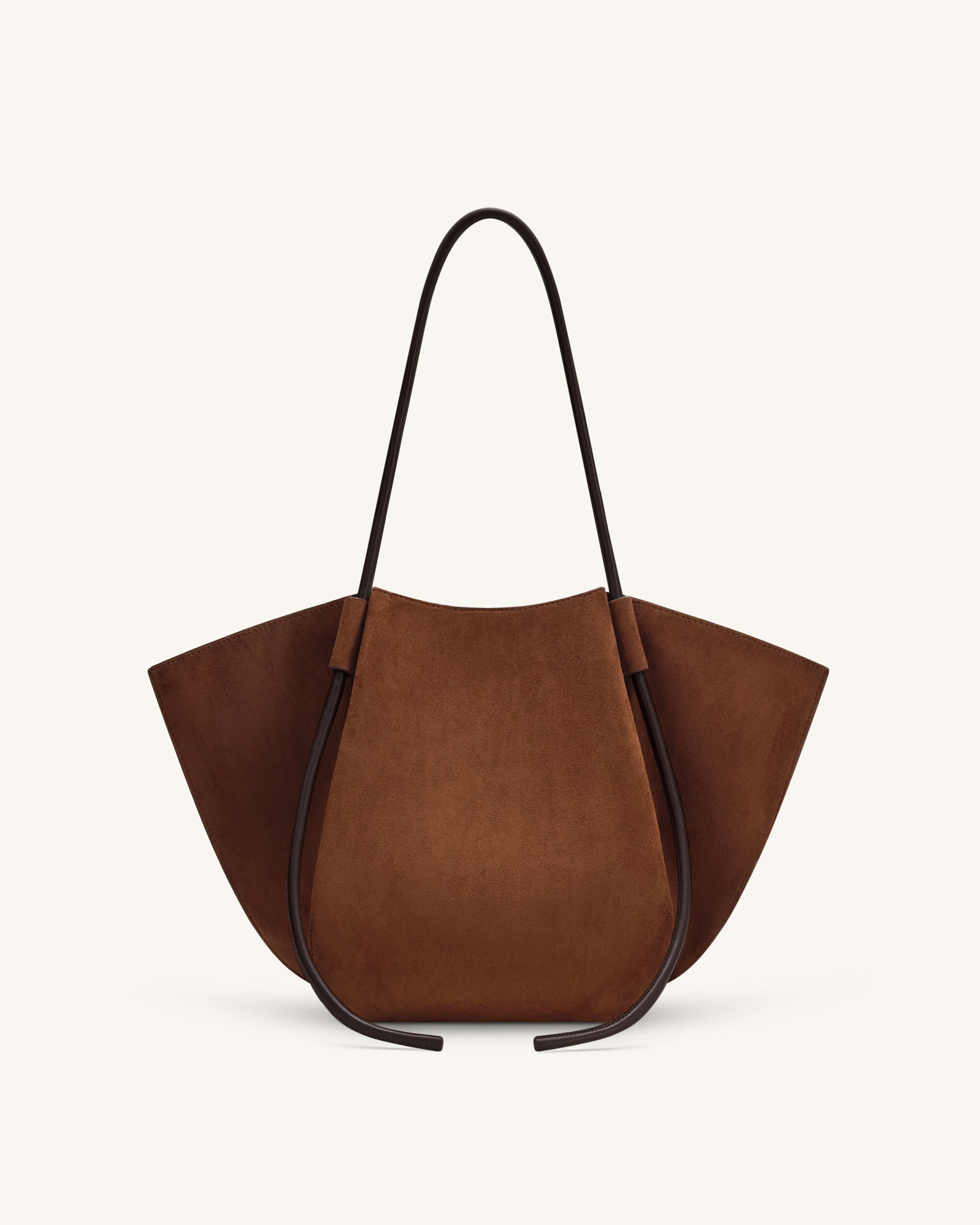 Nala Faux Suede Wide Tote Bag - Brown | JW PEI
