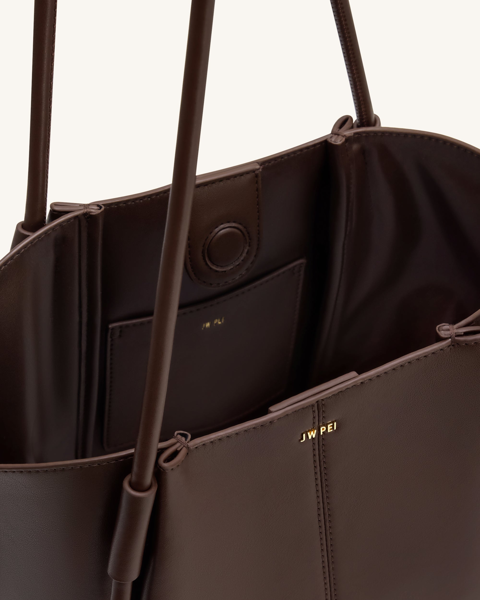 Nala Wide Tote Bag - Deep Brown | JW PEI