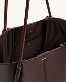 Nala Wide Tote Bag - Deep Brown