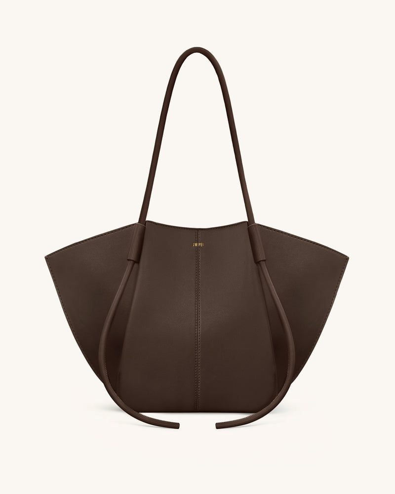 Nala Wide Tote Bag - Deep Brown