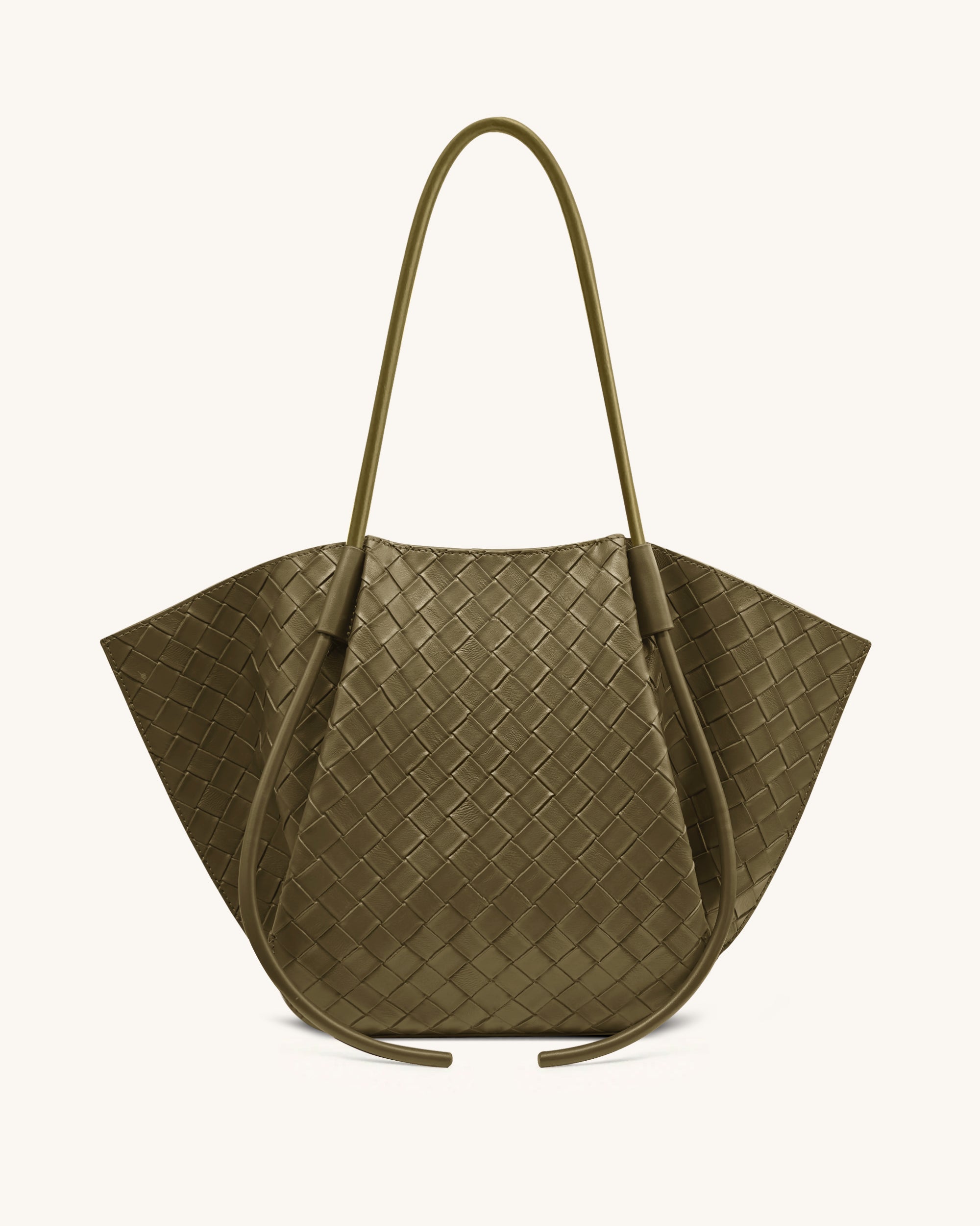 Nala Wide Weave Texture Tote Bag - Olive Green