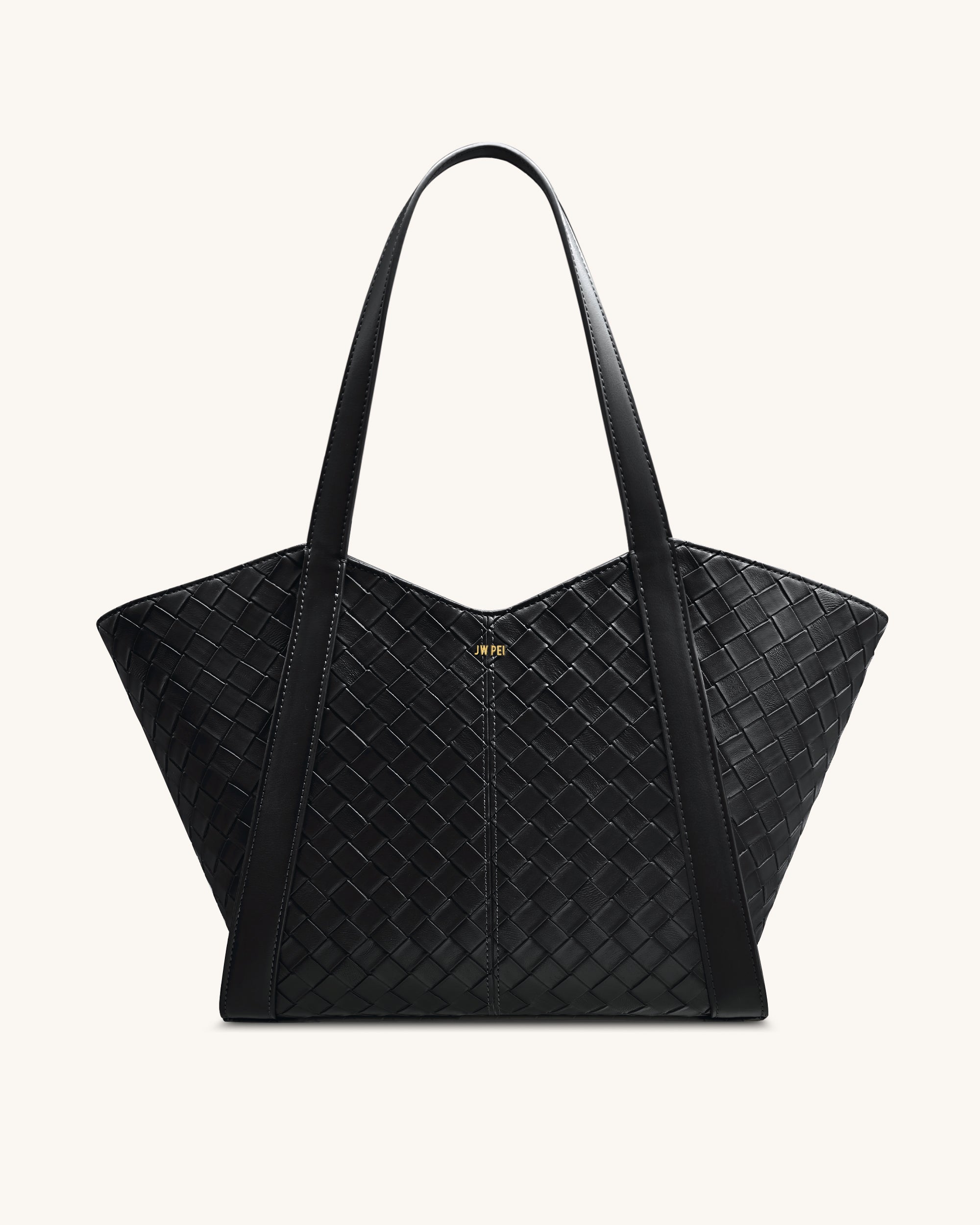 Kiana Large Capacity Weave Texture Tote Bag - Black