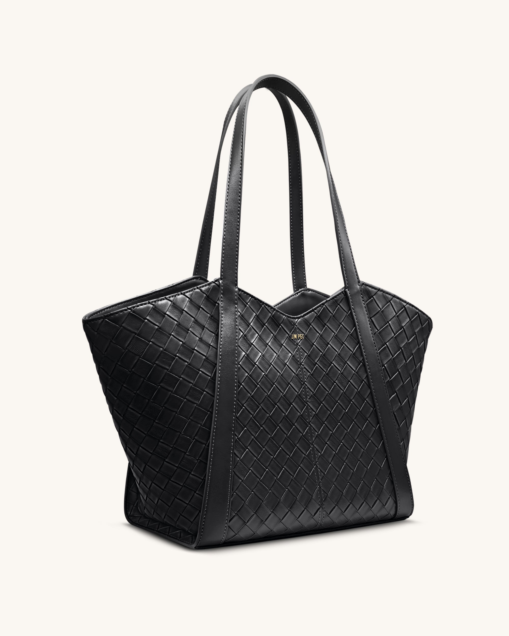 Kiana Large Capacity Weave Texture Tote Bag - Black