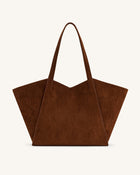 Kiana Large Capacity Tote Bag - Dark Brown