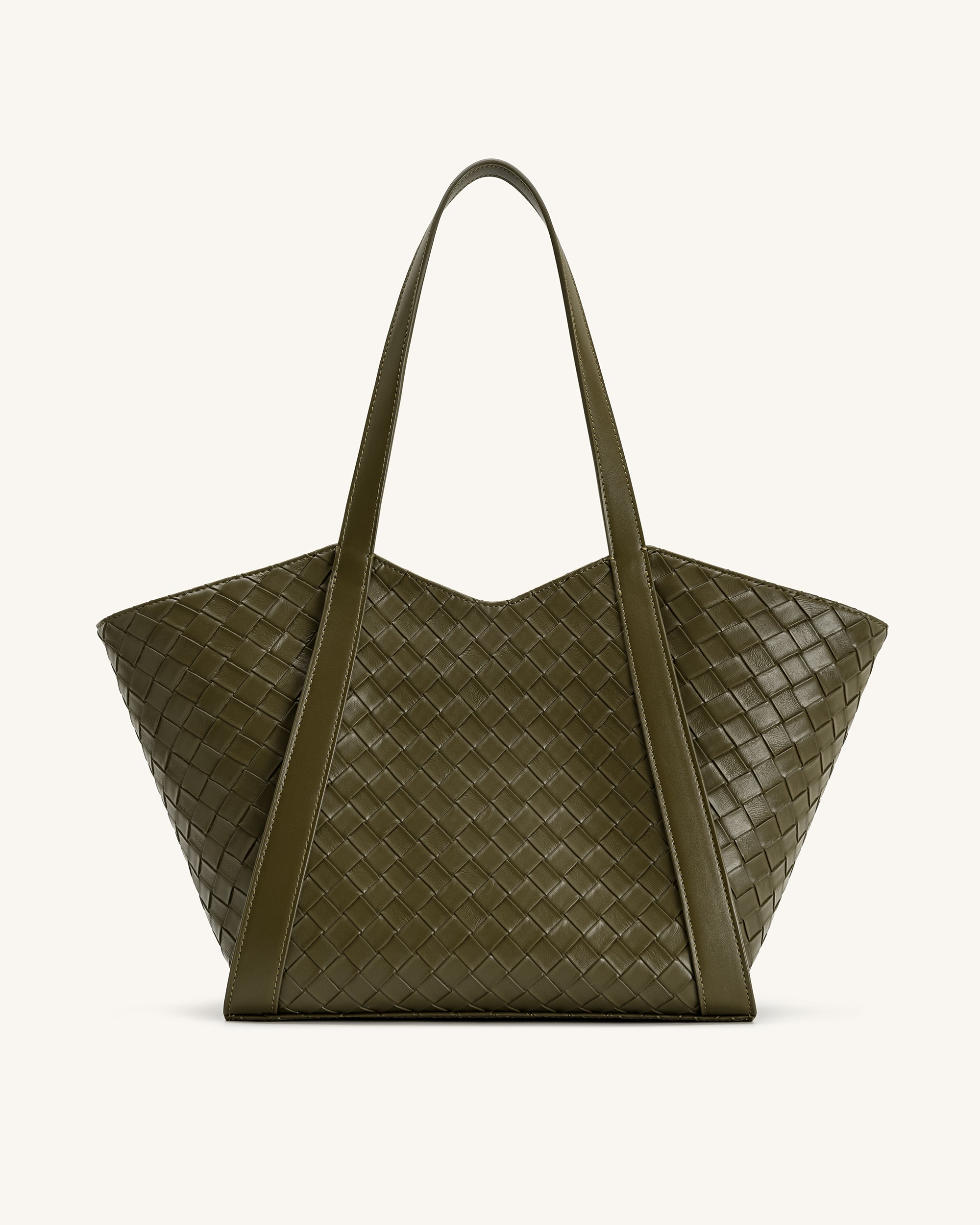 Kiana Large Capacity Weave Texture Tote Bag - Dark Olive
